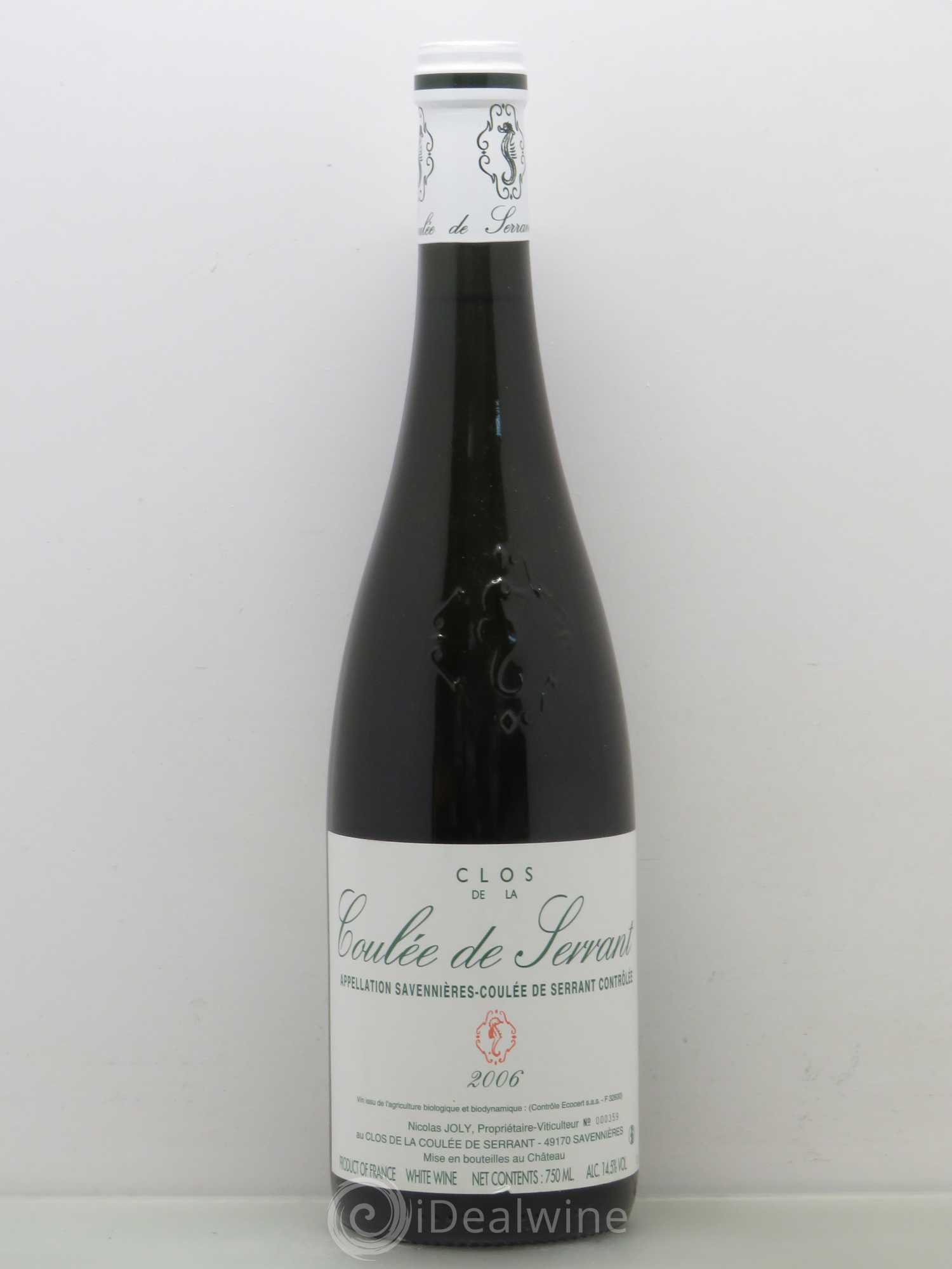Savennières Clos de la Coulée de Serrant Vignobles de la Coulée de Serrant - Nicolas Joly 2006 - Lot de 1 bouteille - 0