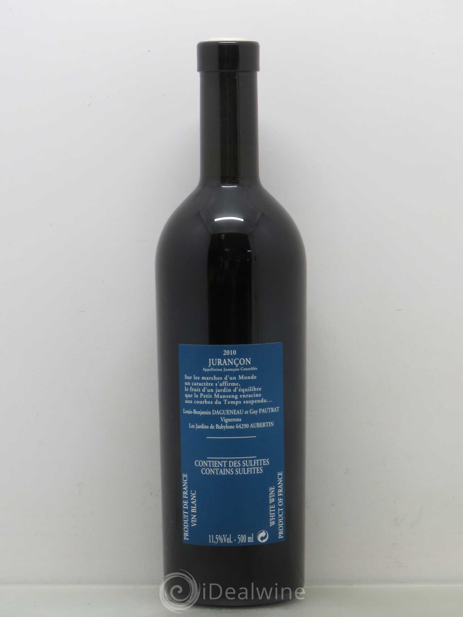 Vin de France (anciennement Jurançon) Jardins de Babylone Didier Dagueneau 50cl  2010 - Lotto di 1 bottiglia - 1