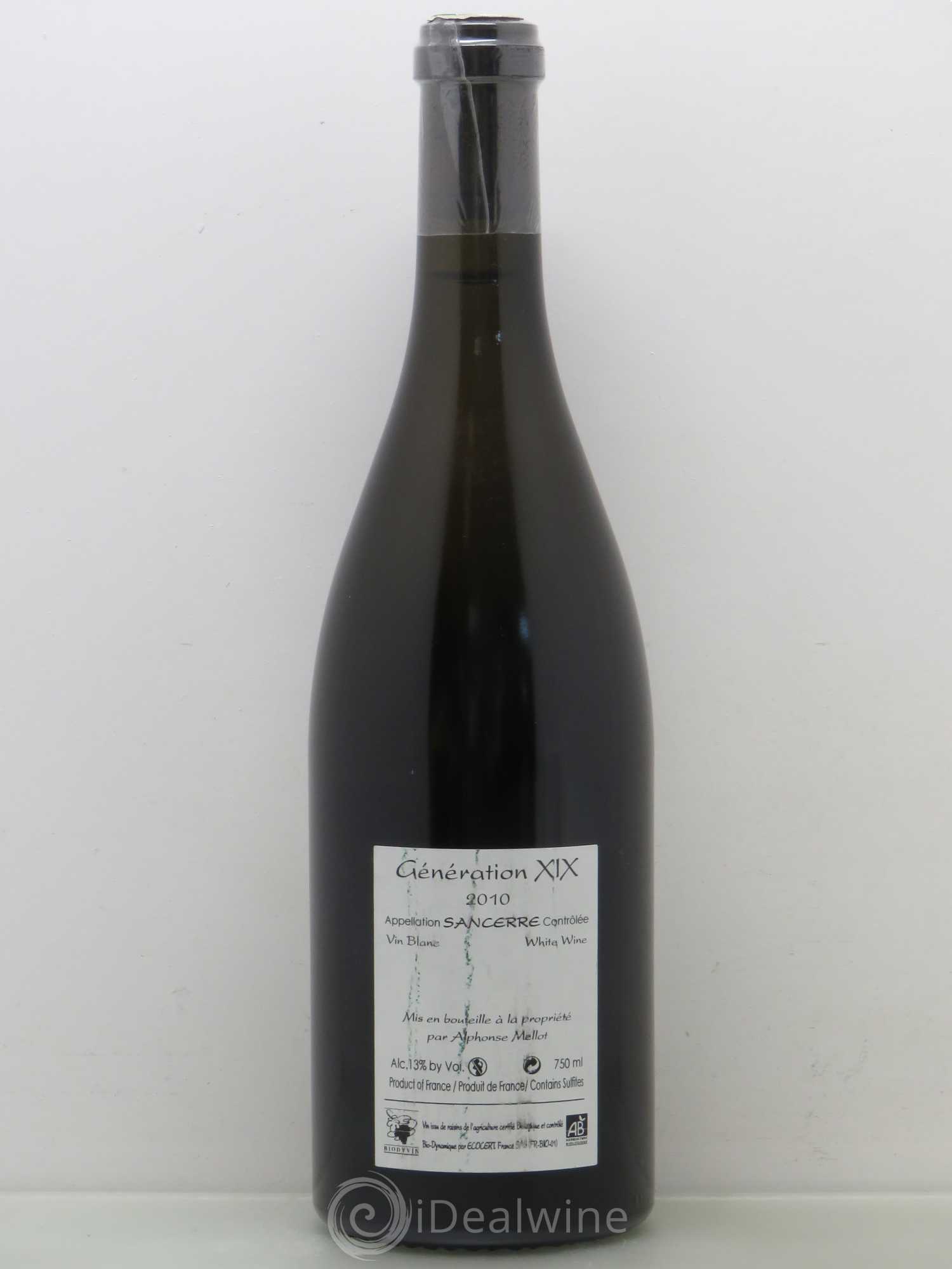 Sancerre Génération XIX Alphonse Mellot 2010 - Lot de 1 bouteille - 1