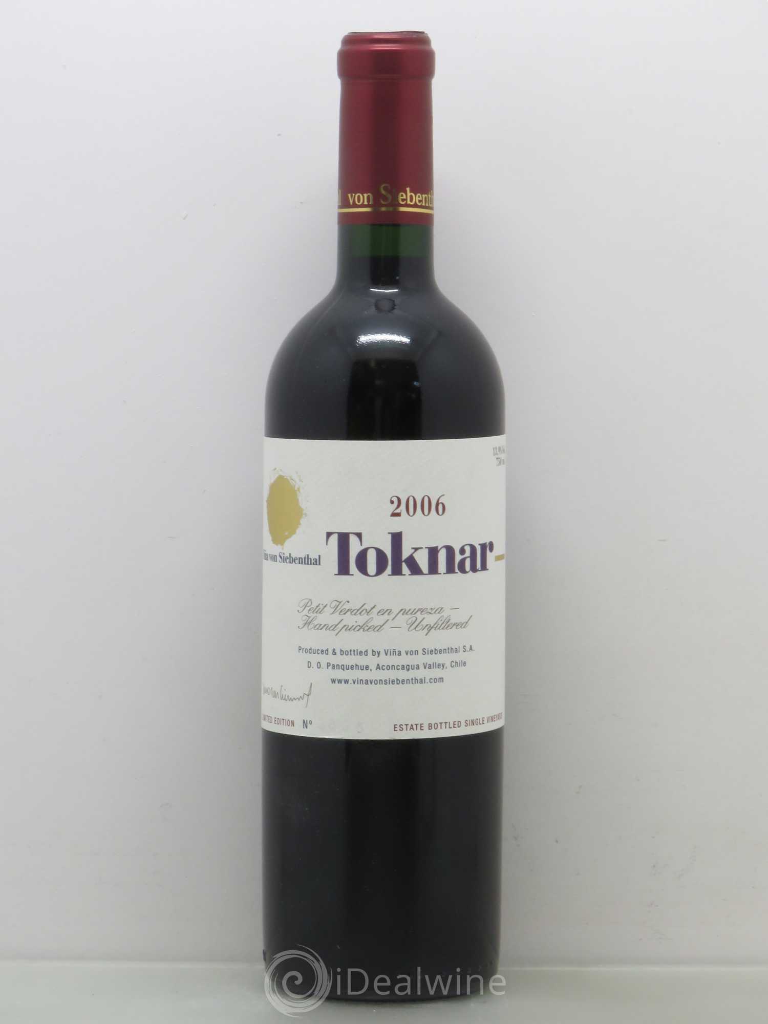 Chili Viña von Siebenthal Petit Verdot Toknar 2006 - Posten von 1 Flasche - 0