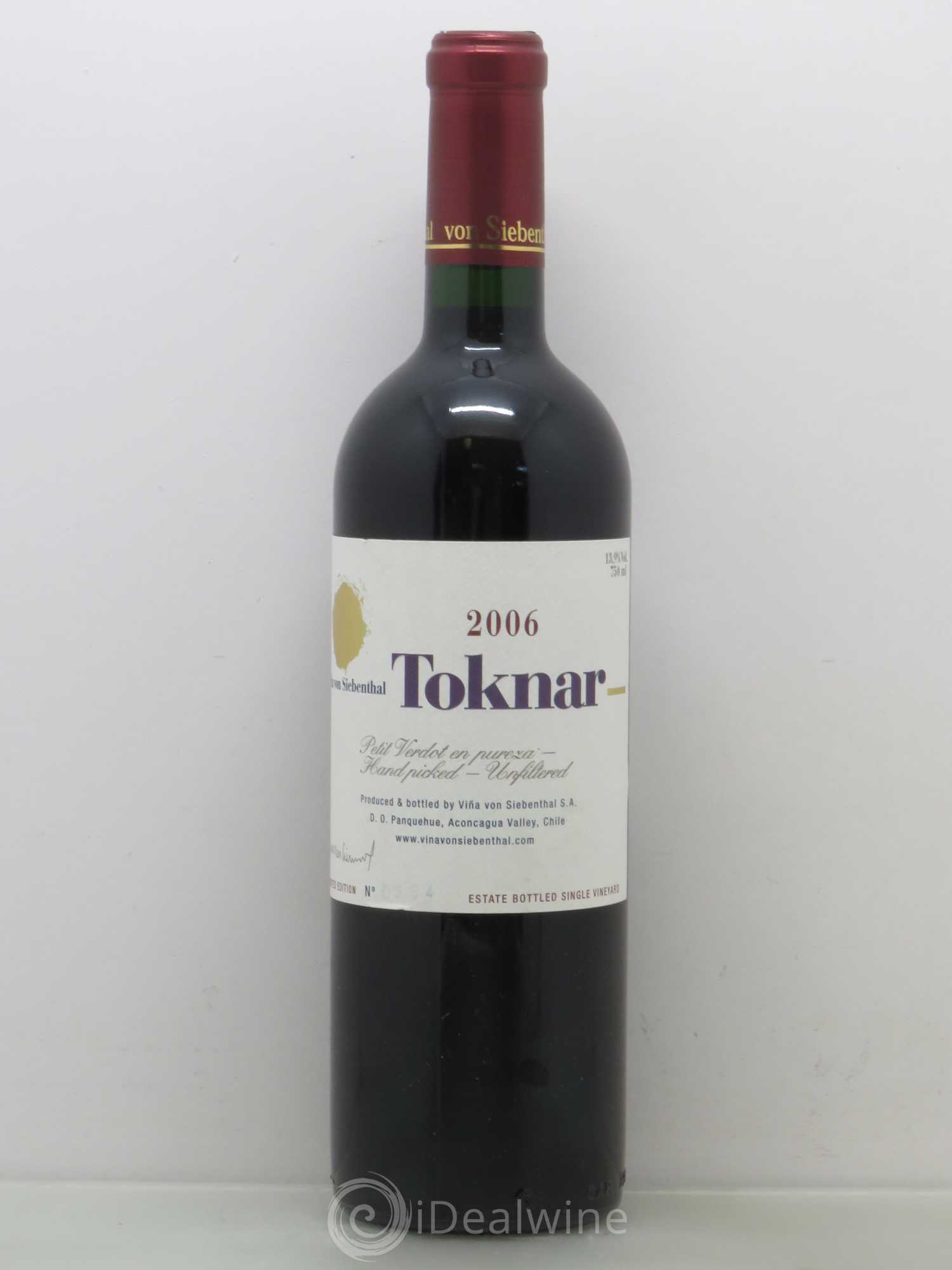 Chili Viña von Siebenthal Petit Verdot Toknar 2006 - Posten von 1 Flasche - 0