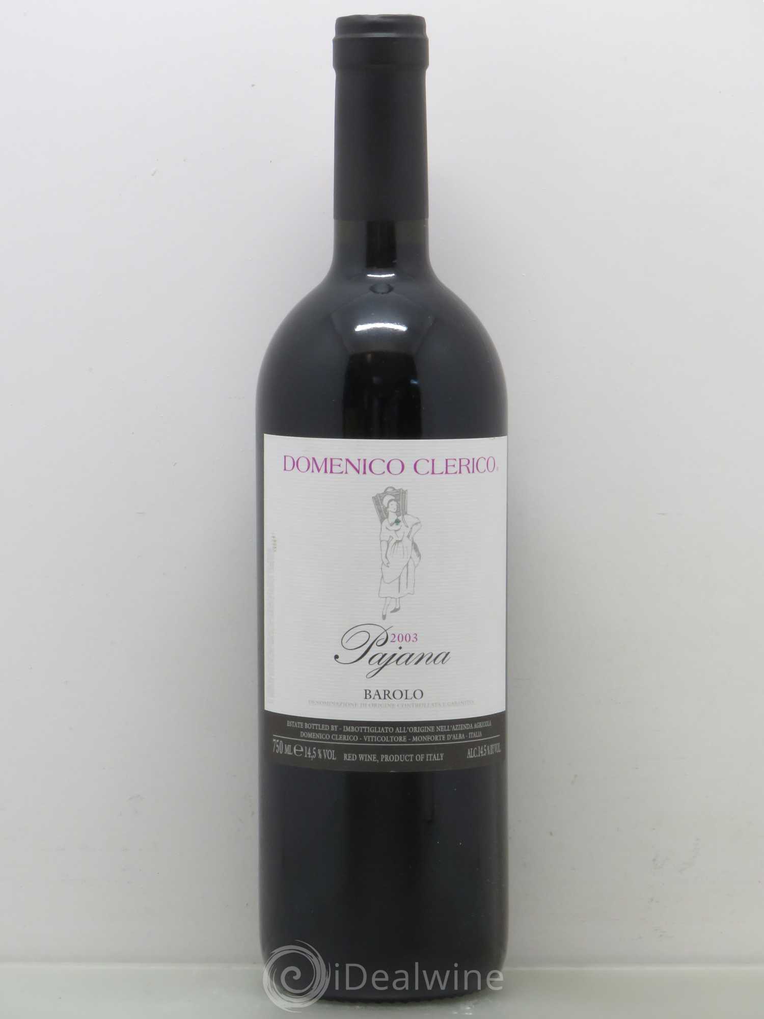 Barolo DOCG Pajana Domenico Clerico 2003 - Lot de 1 bouteille - 0