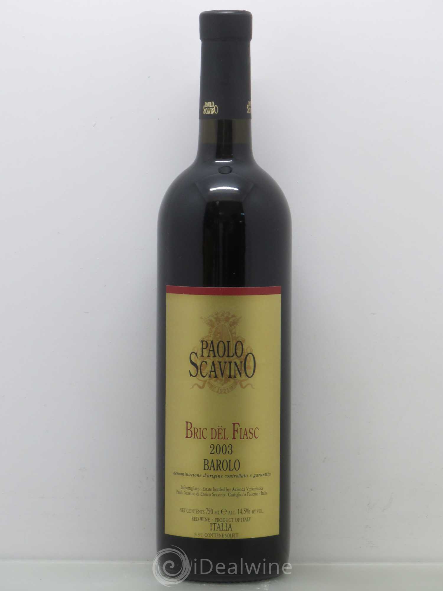 Barolo DOCG Bric del Fiasc Paolo Scavino 2003 - Lot de 1 bouteille - 0