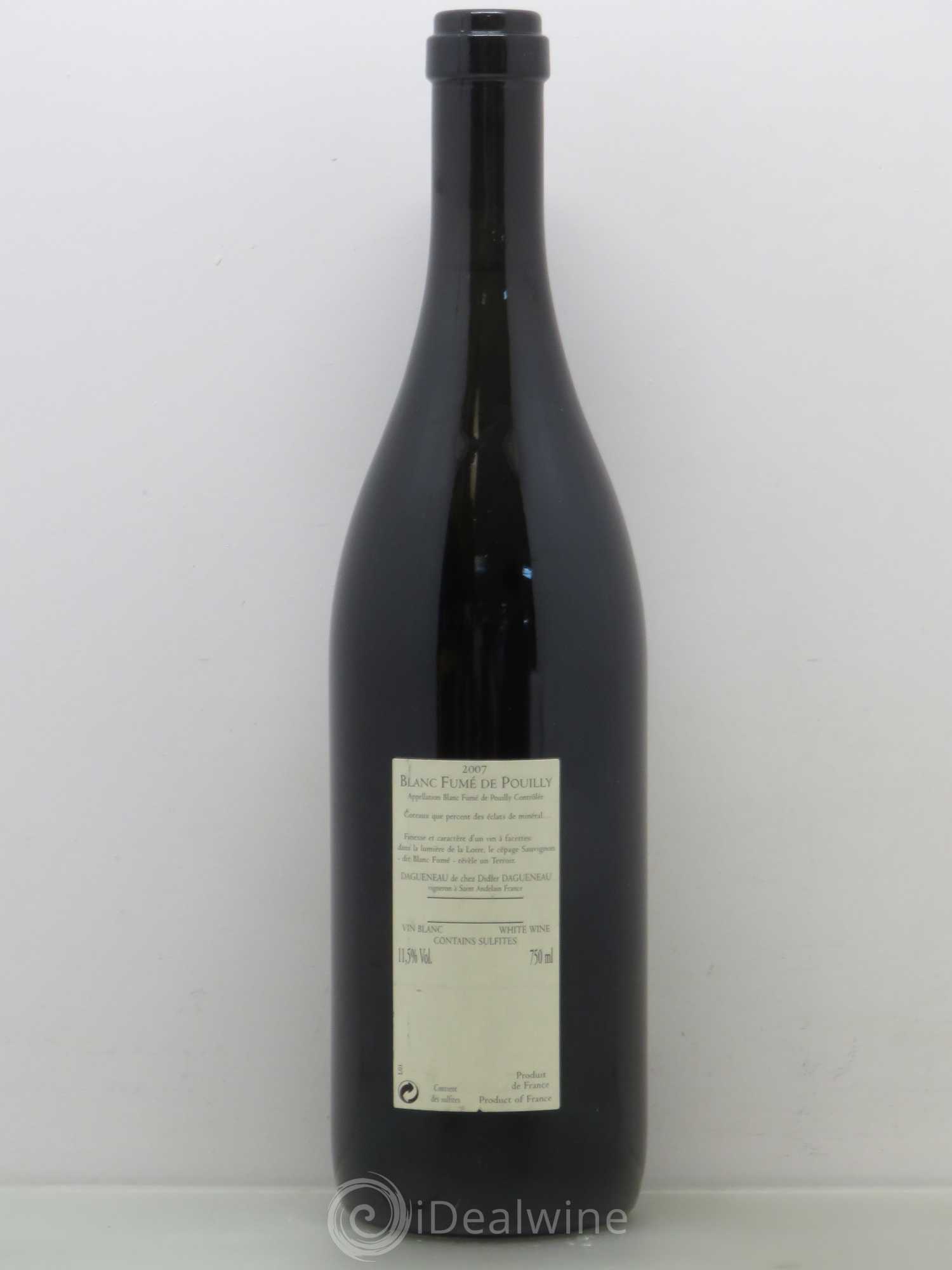 Pouilly-Fumé Blanc Fumé de Pouilly Dagueneau (Domaine Didier - Louis-Benjamin) 2007 - Lot de 1 bouteille - 1