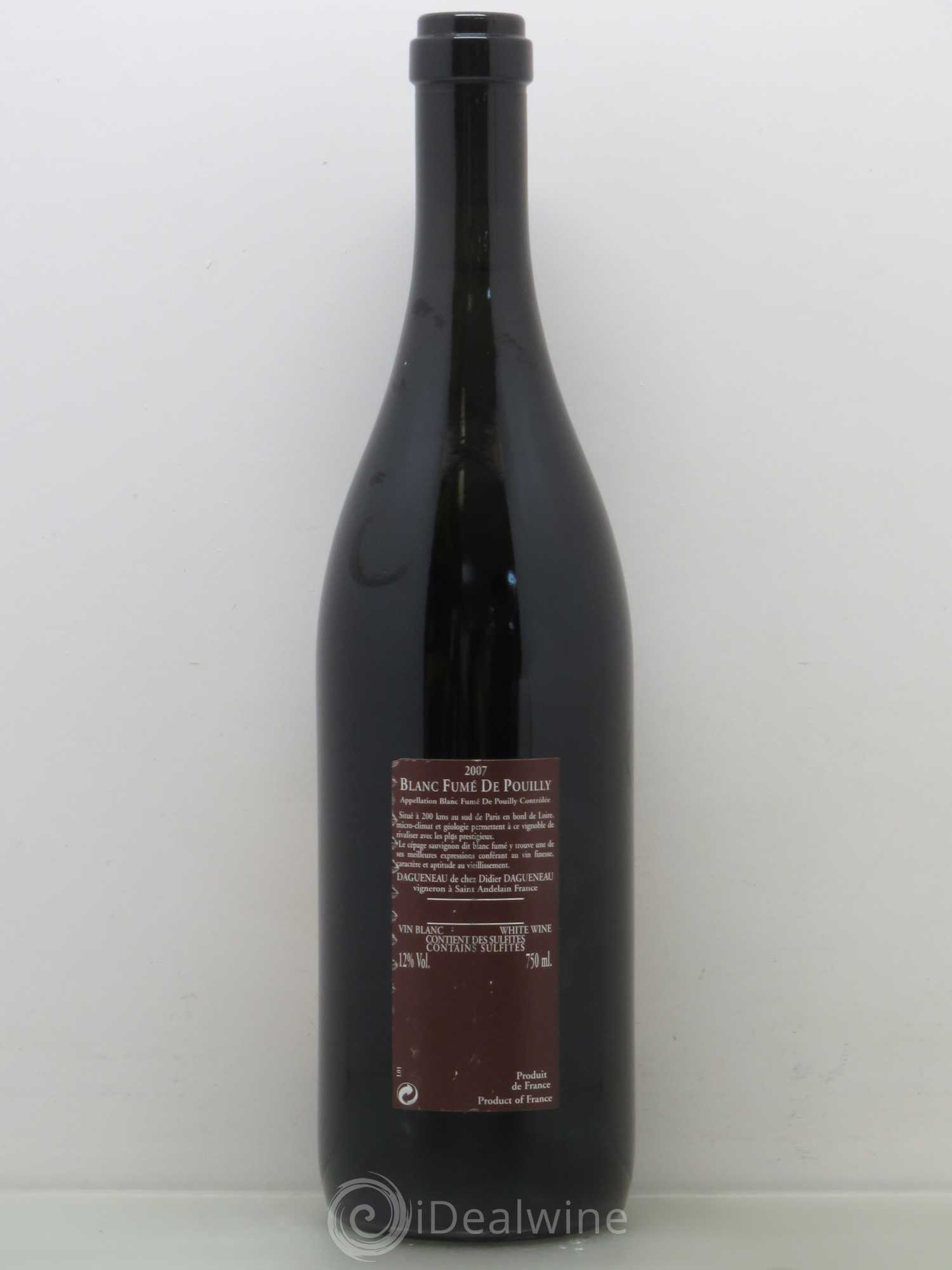 Vin de France (anciennement Pouilly-Fumé) Pur Sang Dagueneau (Domaine Didier - Louis-Benjamin) 2007 - Lot de 1 bouteille - 1