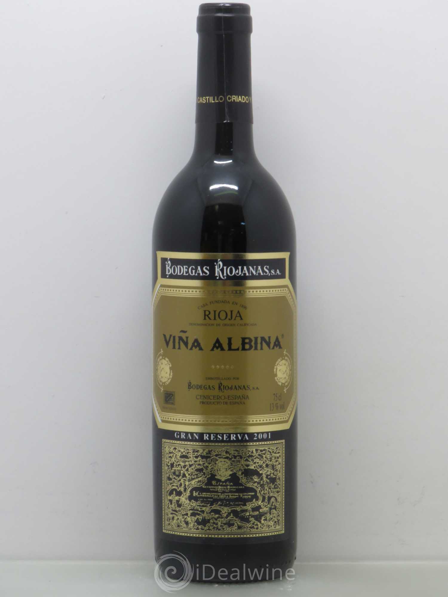 Rioja DOCA Bodegas Riojanas Viña Albina Gran Reserva 2001 - Lot de 1 bouteille - 0