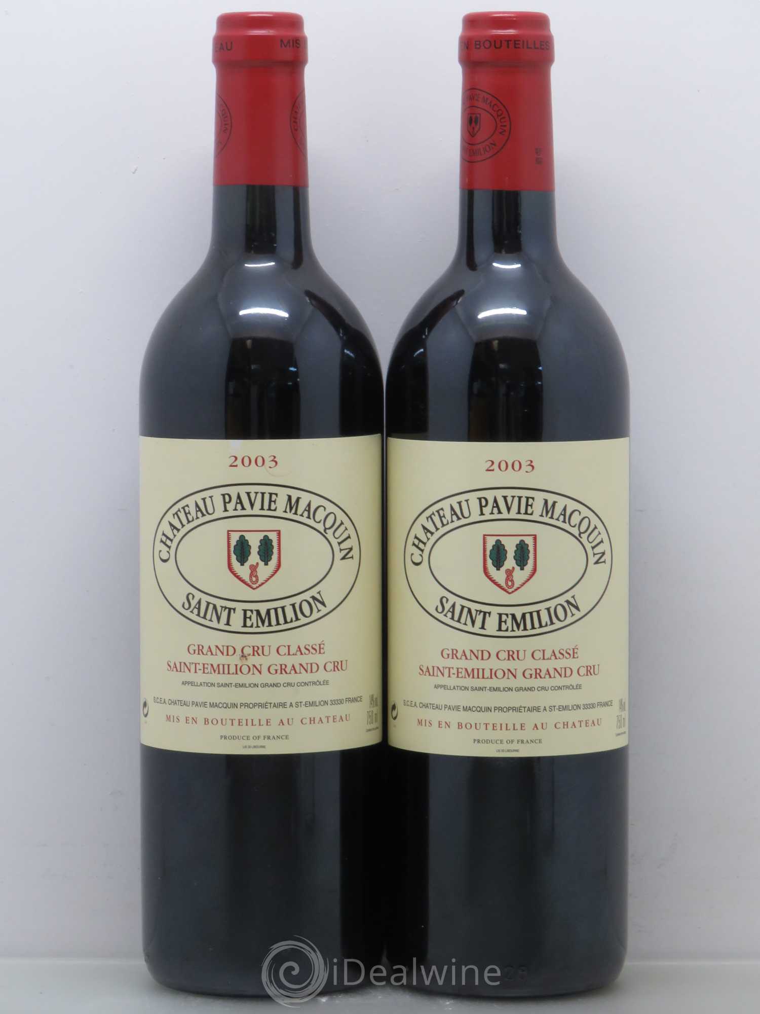 Château Pavie Macquin 1er Grand Cru Classé B 2003 - Lot de 2 bouteilles - 0
