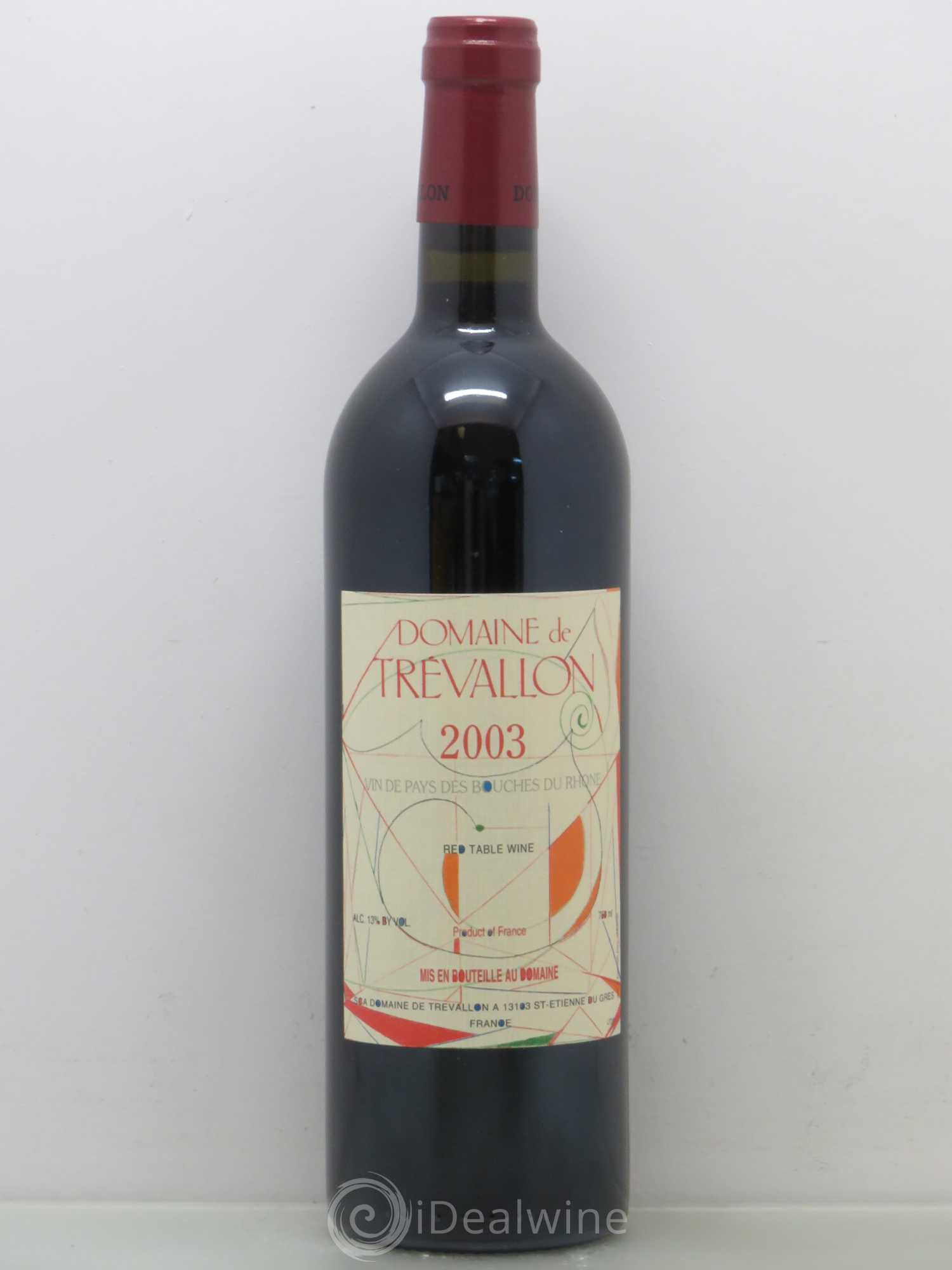 Coteaux d'Aix-en-Provence Trévallon (Domaine de) Eloi Dürrbach 2003 - Lot de 1 bouteille - 0