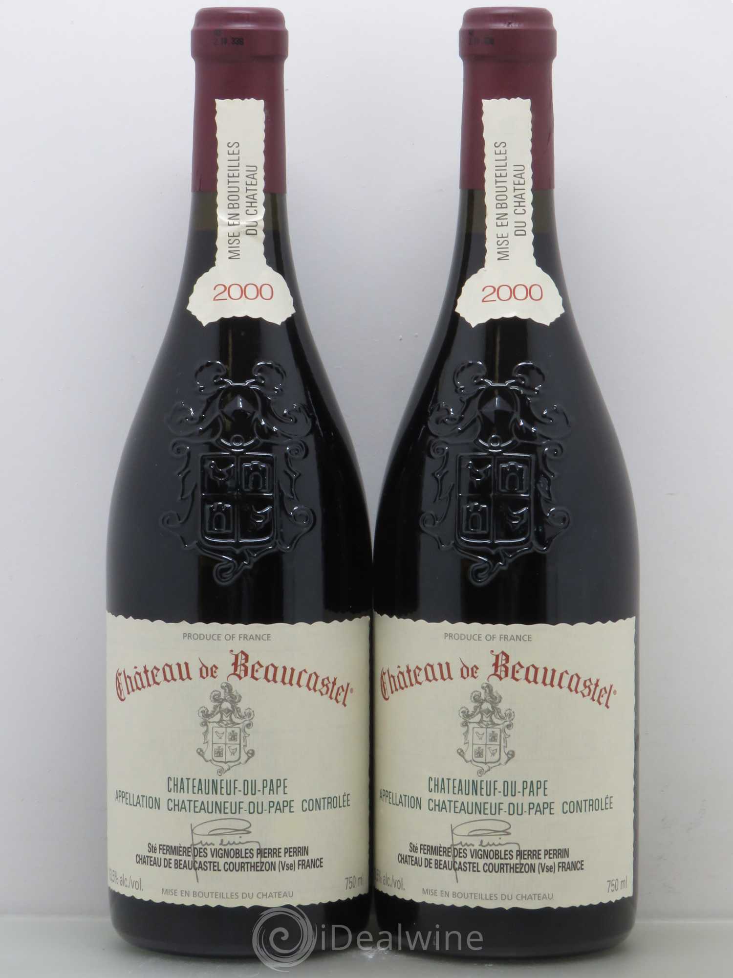 Châteauneuf-du-Pape Château de Beaucastel Famille Perrin 2000 - Lot de 2 bouteilles - 0
