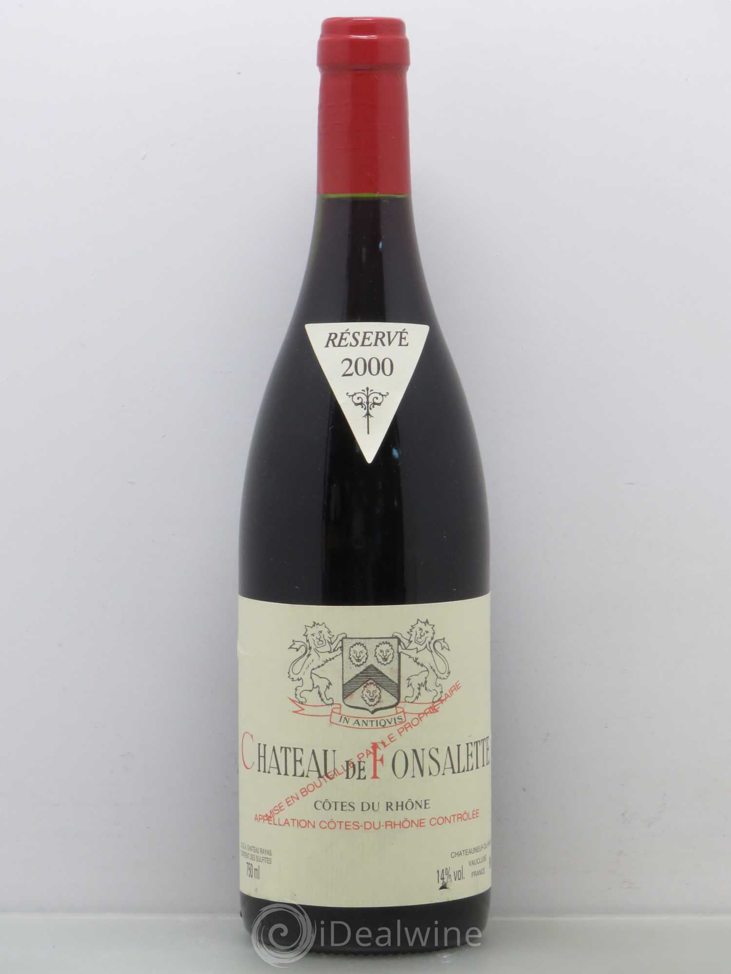 Côtes-du-Rhône Château de Fonsalette Emmanuel Reynaud 2000 - Lot de 1 bouteille - 0