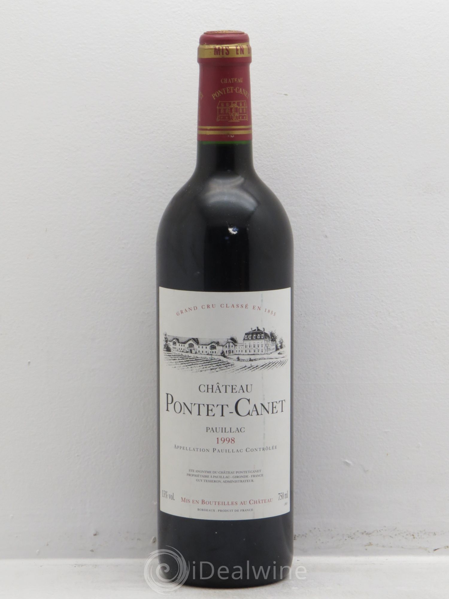 Château Pontet Canet 5ème Grand Cru Classé 1998 - Lot de 1 bouteille - 0