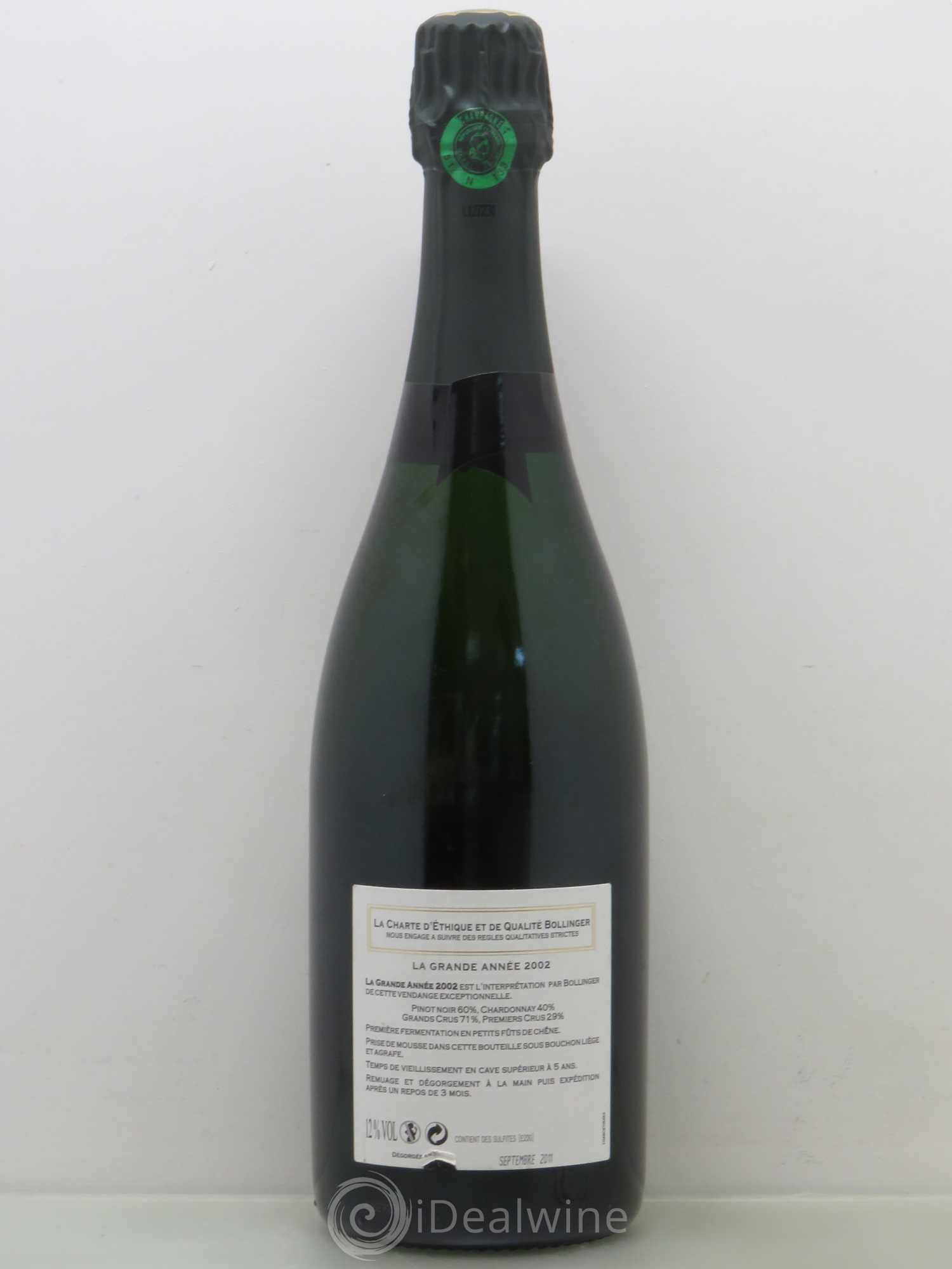 La Grande Année Brut Bollinger 2002 - Lot de 1 bouteille - 1