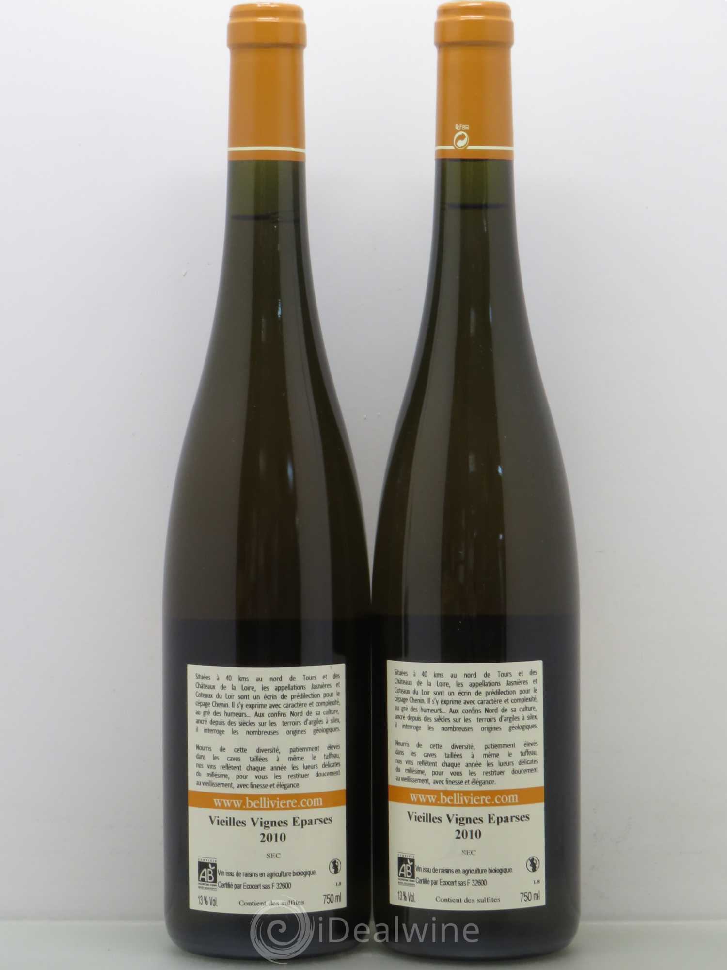 Coteaux du Loir Vieilles Vignes Eparses Domaine de Bellivière 2010 - Lot de 2 bouteilles - 1