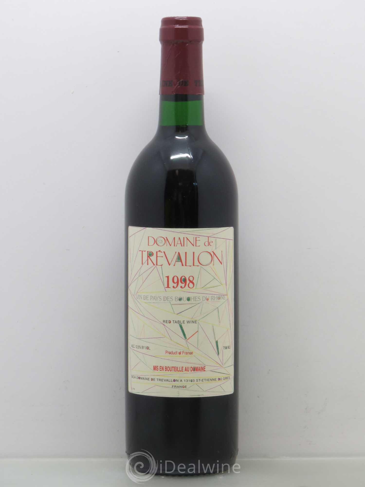 Coteaux d'Aix-en-Provence Trévallon (Domaine de) Eloi Dürrbach 1998 - Lot de 1 bouteille - 0