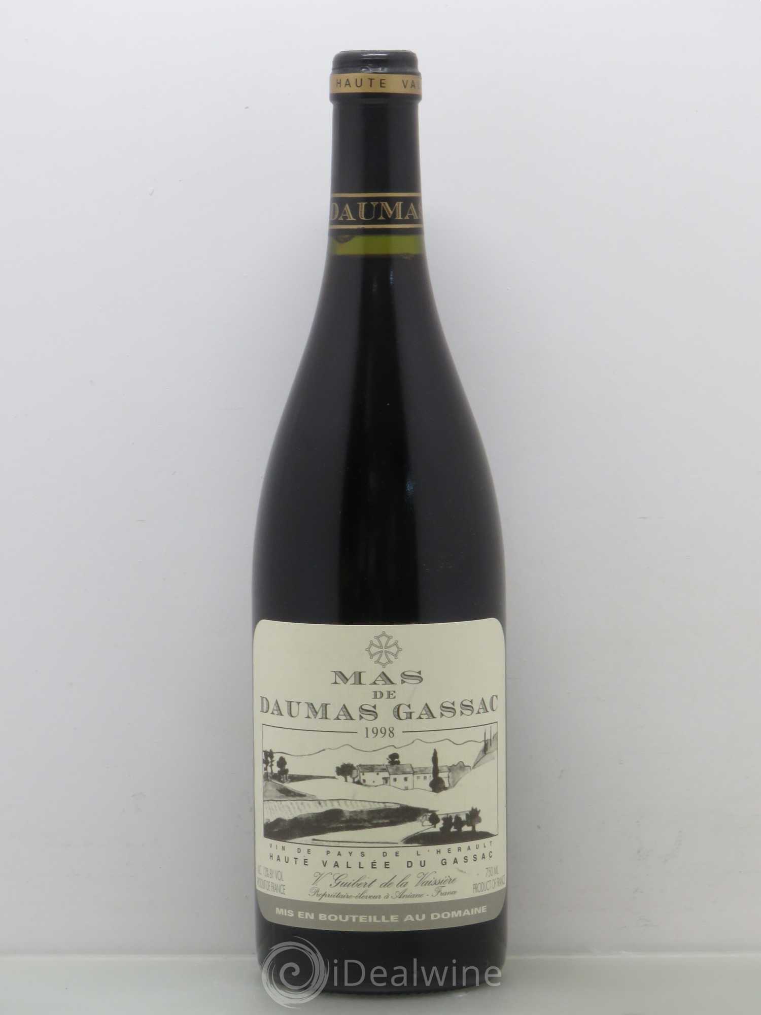 Saint-Guilhem-le-Désert - Cité d'Aniane Mas Daumas Gassac Famille Guibert de La Vaissière 1998 - Lot de 1 bouteille - 0