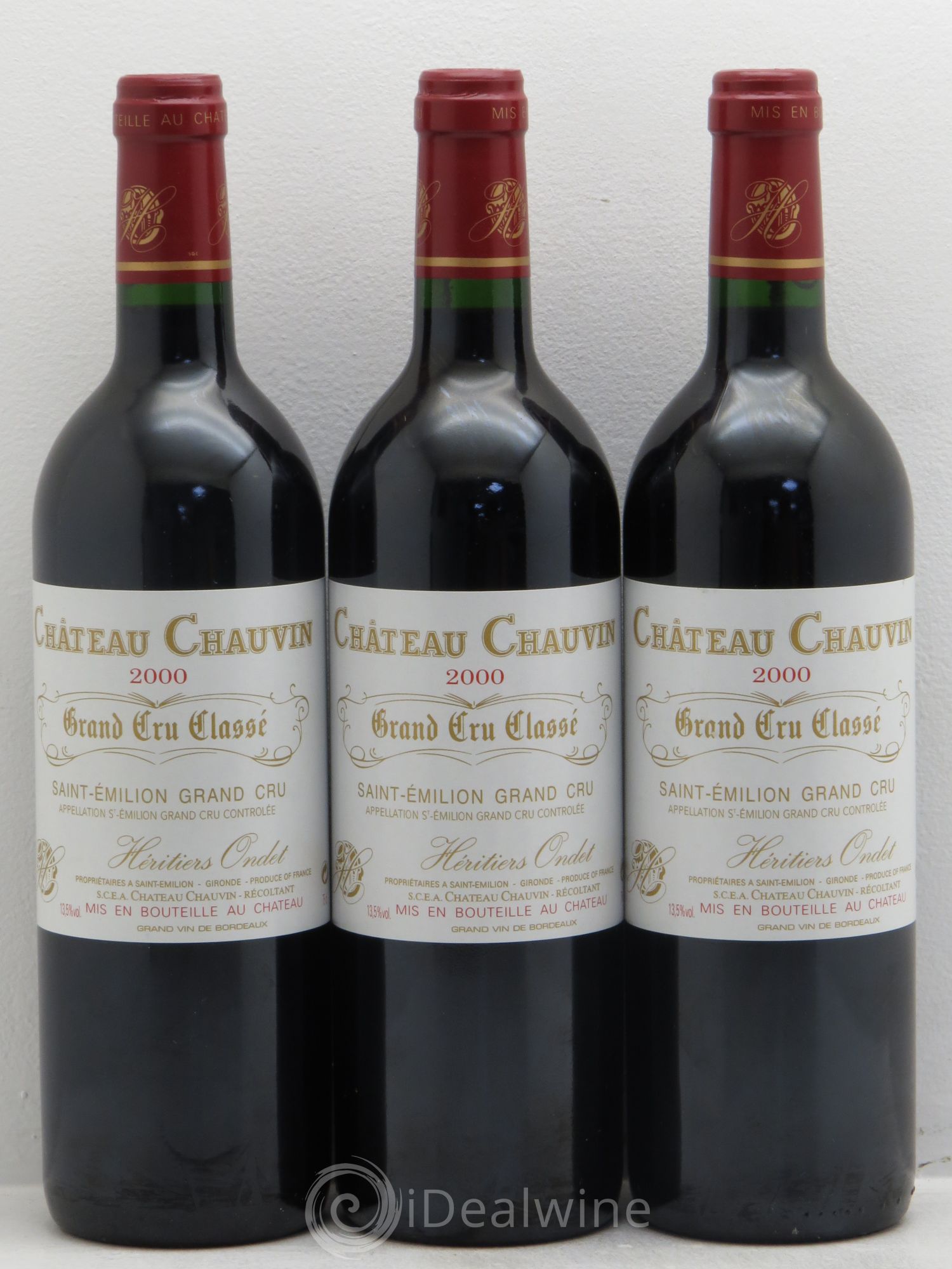 Château Chauvin Grand Cru Classé 2000 - Lot de 3 bouteilles - 0