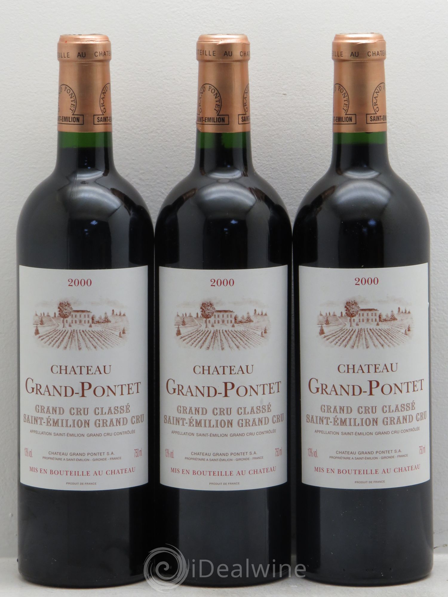Château Grand Pontet Grand Cru Classé 2000 - Lot de 3 bouteilles - 0