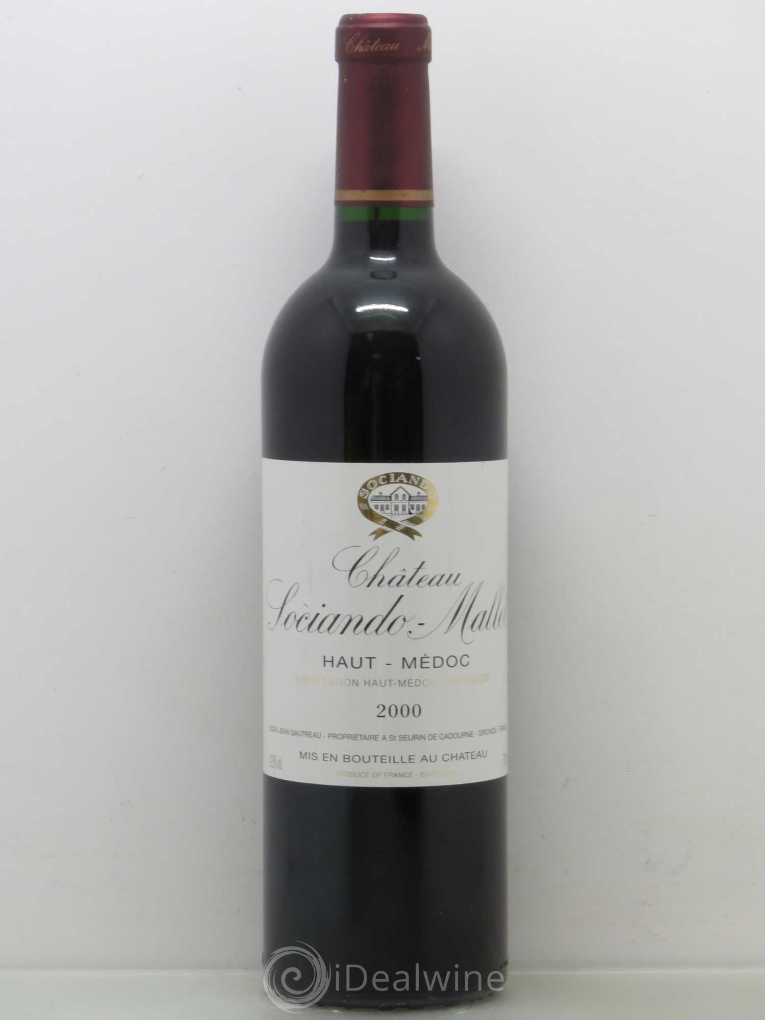 Château Sociando Mallet 2000 - Lot de 1 bouteille - 0
