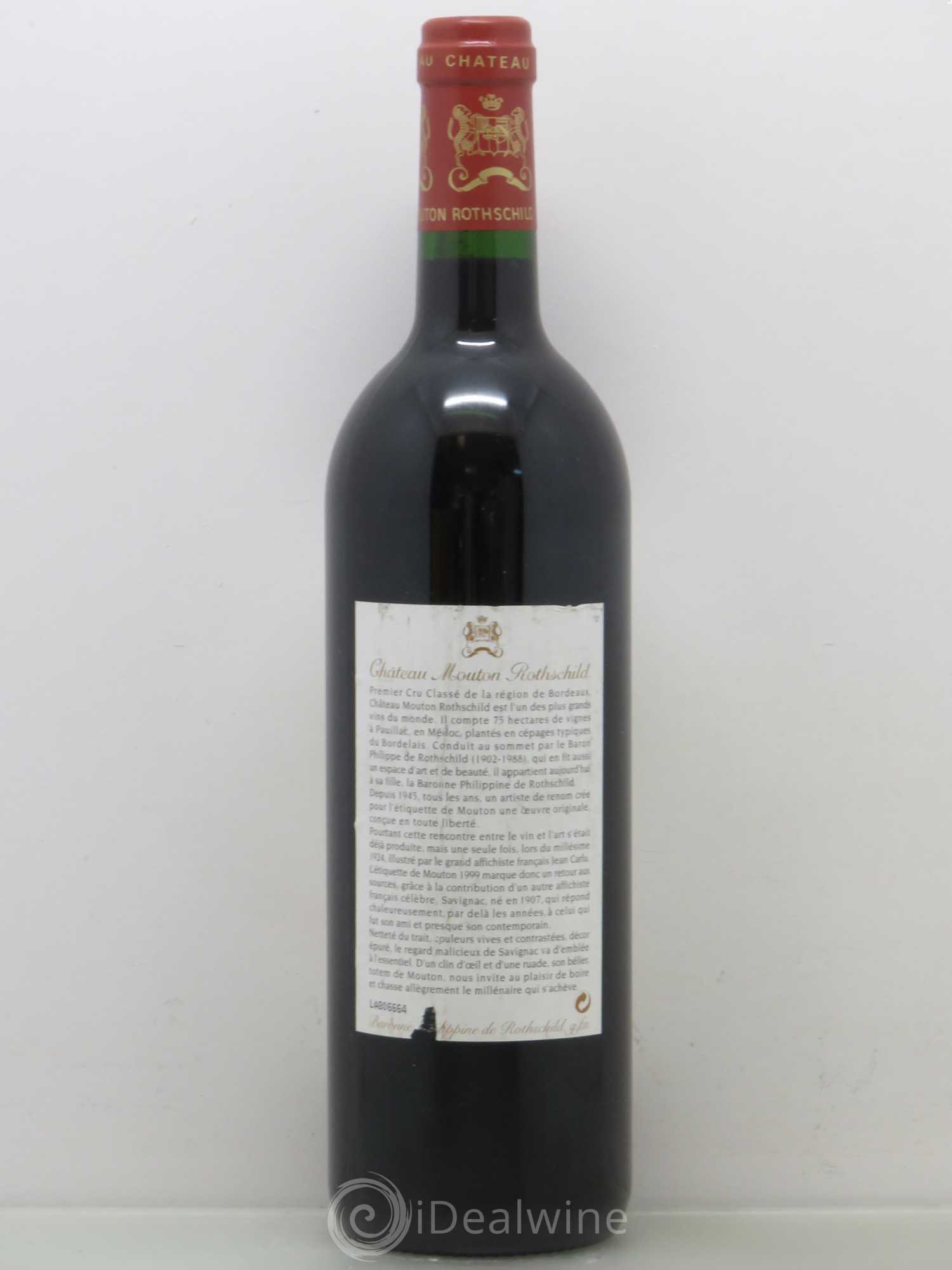Château Mouton Rothschild 1er Grand Cru Classé 1999 - Lot de 1 bouteille - 1