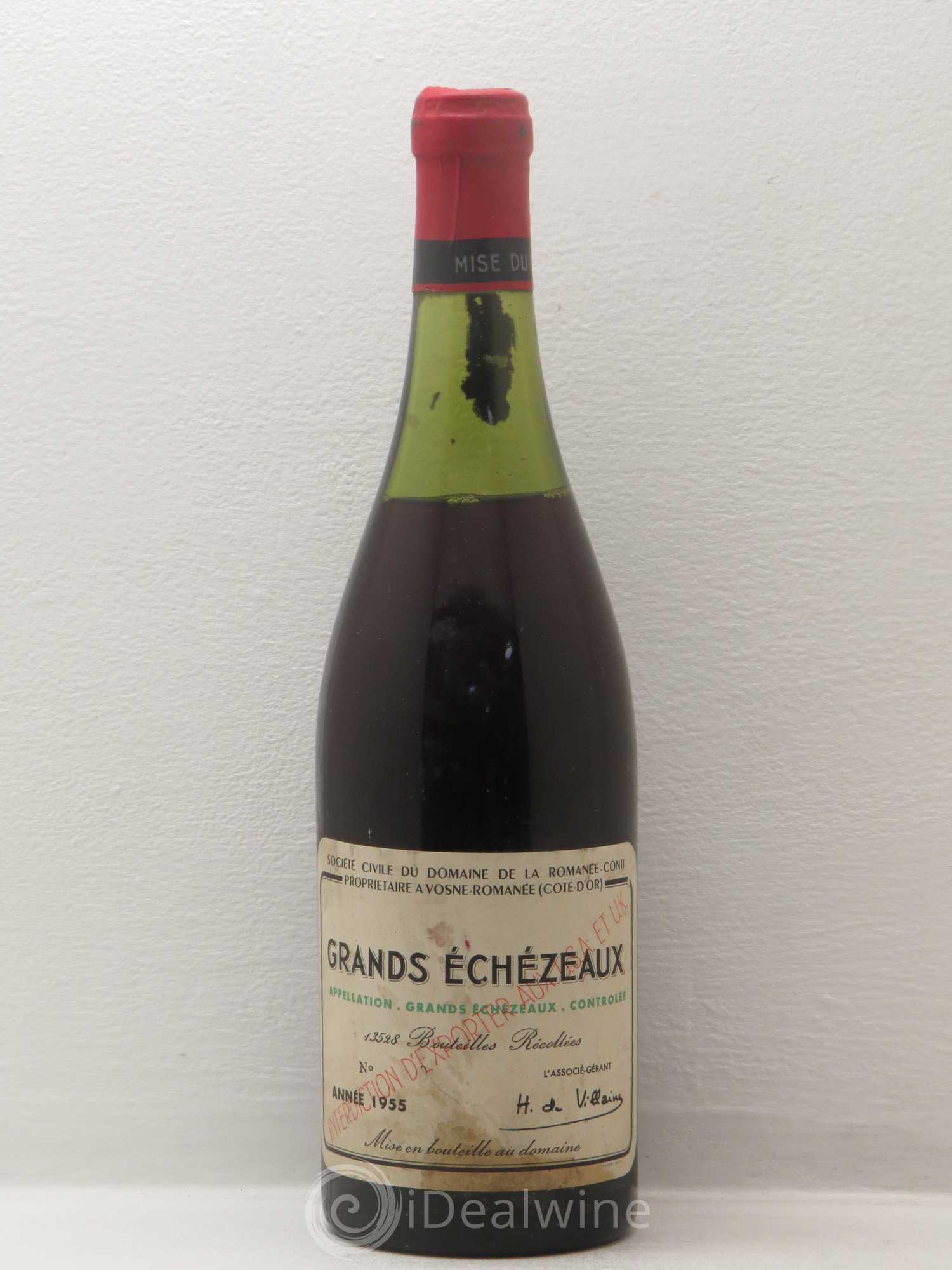 Grands-Echezeaux Grand Cru Domaine de la Romanée-Conti 1955 - Lot de 1 bouteille - 0