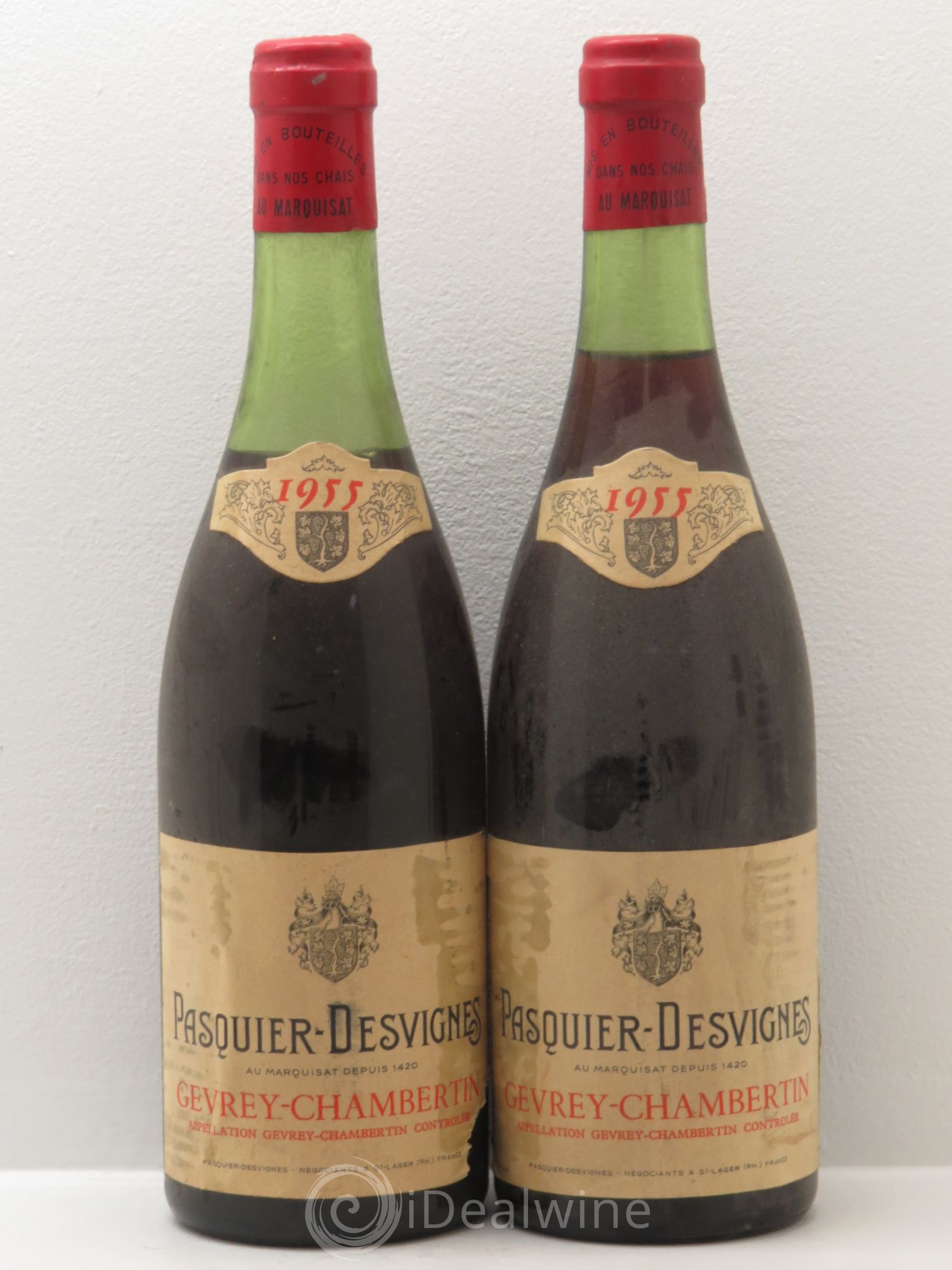 Gevrey-Chambertin Pasquier des vignes mise négoce 1955 - Posten von 2 Flaschen - 0