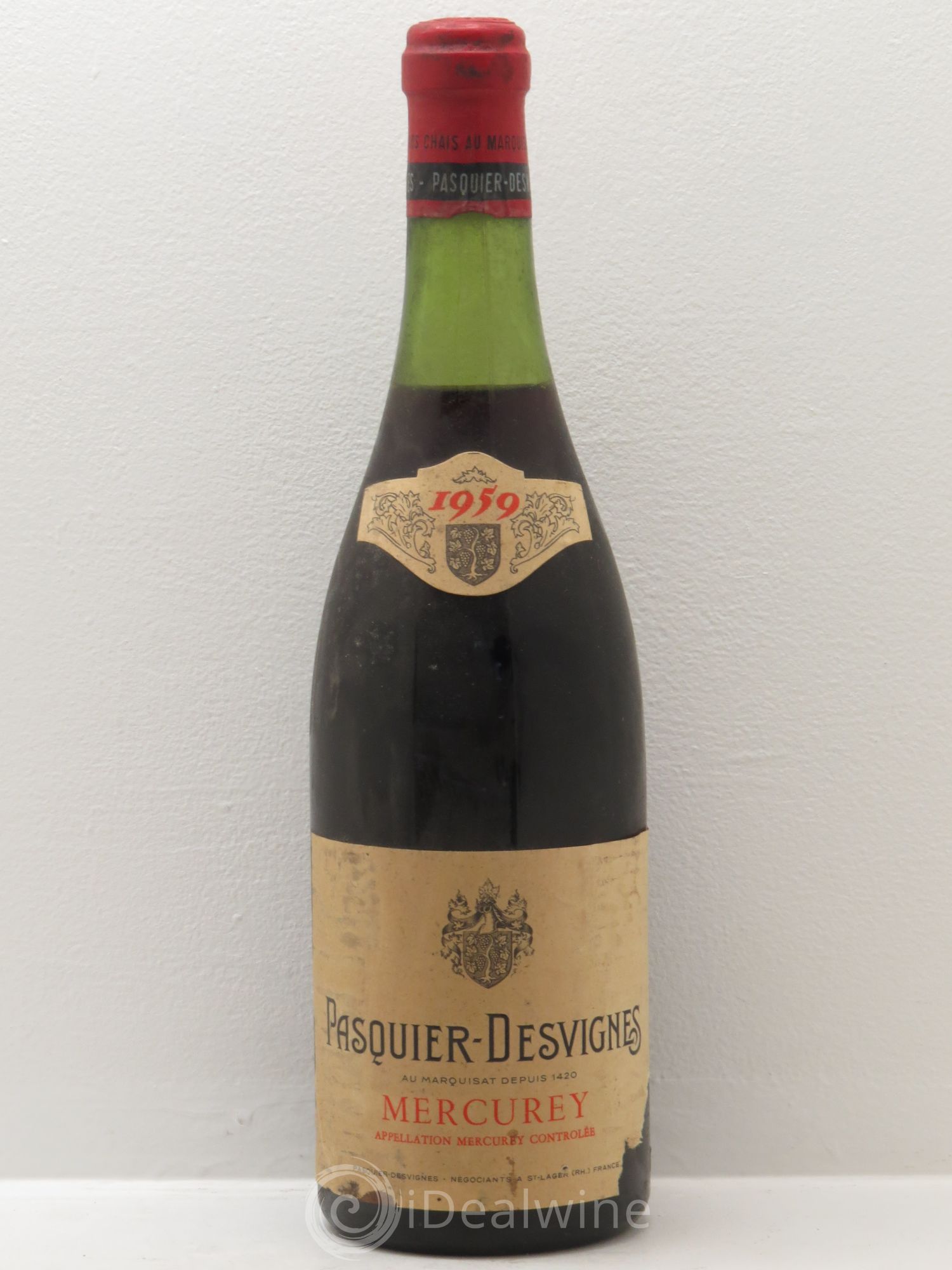 Mercurey Pasquier des vignes Mise négoce 1959 - Posten von 1 Flasche - 0