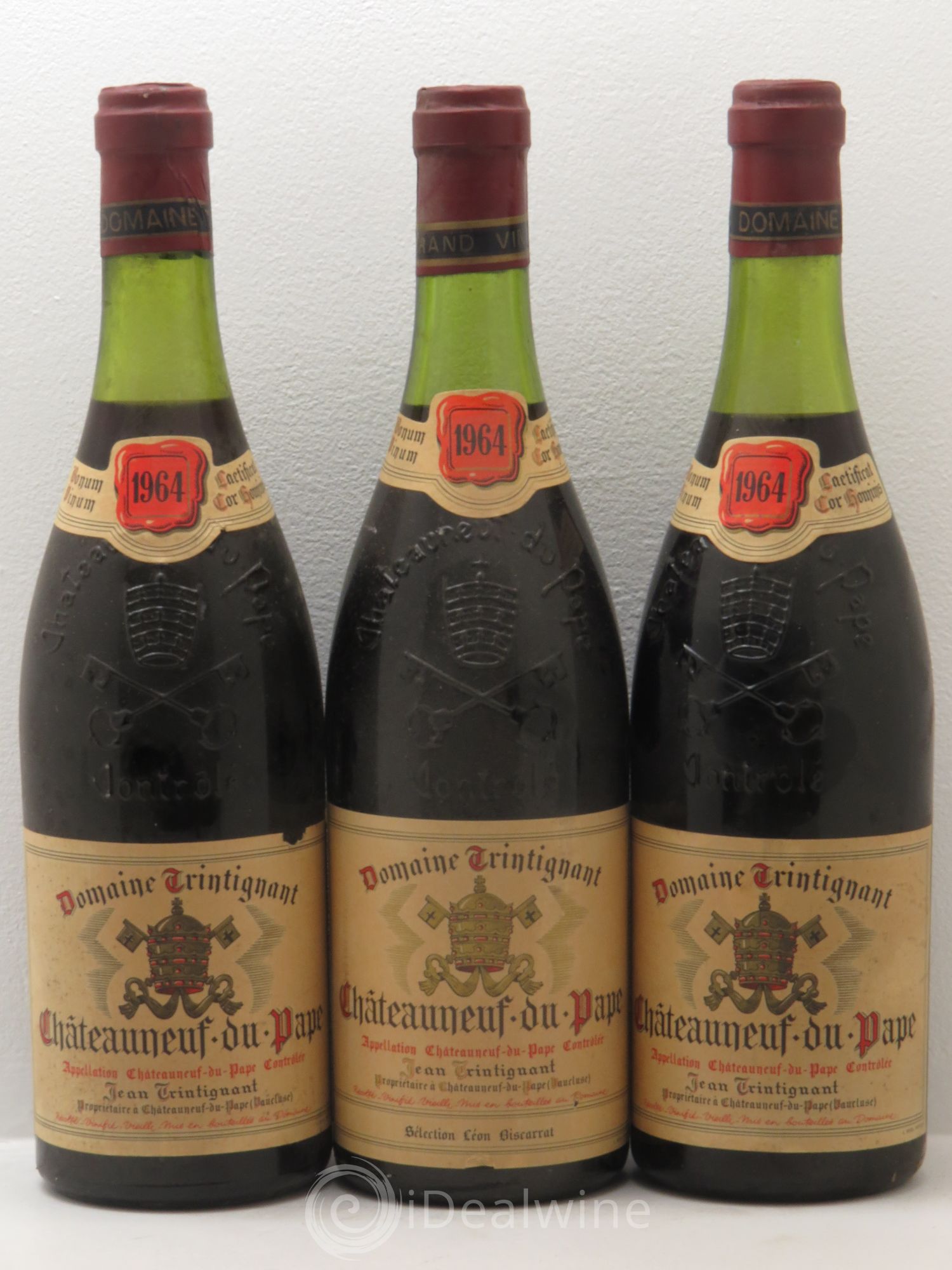 Châteauneuf-du-Pape Jean Trintignant 1964 - Lot de 3 bouteilles - 0