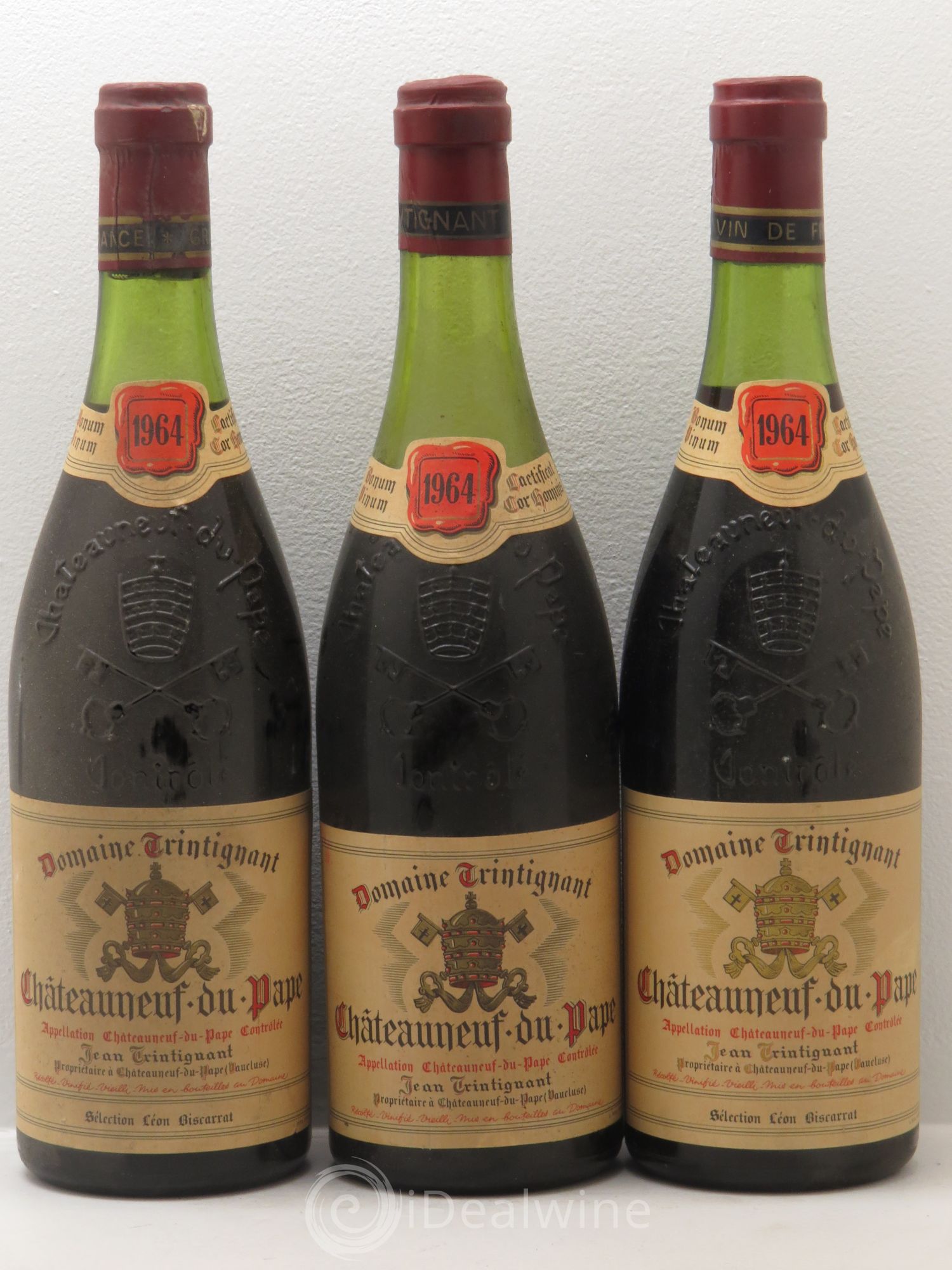 Châteauneuf-du-Pape Jean Trintignant 1964 - Lot de 3 bouteilles - 0
