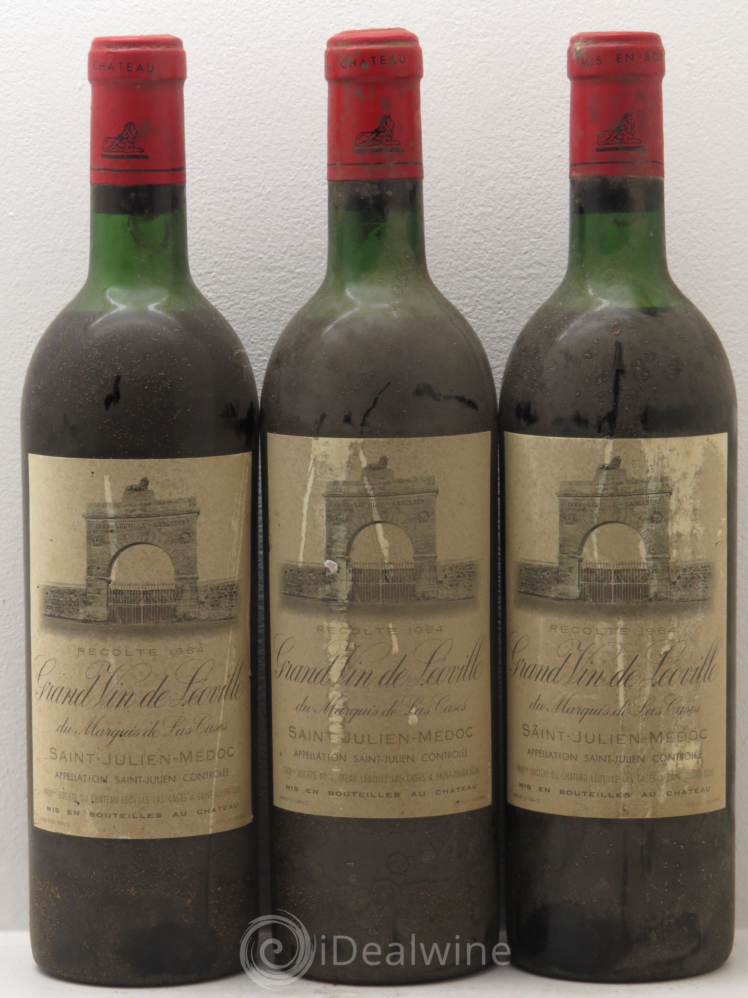 Château Léoville Las Cases 2ème Grand Cru Classé 1964 - Lot de 3 bouteilles - 0