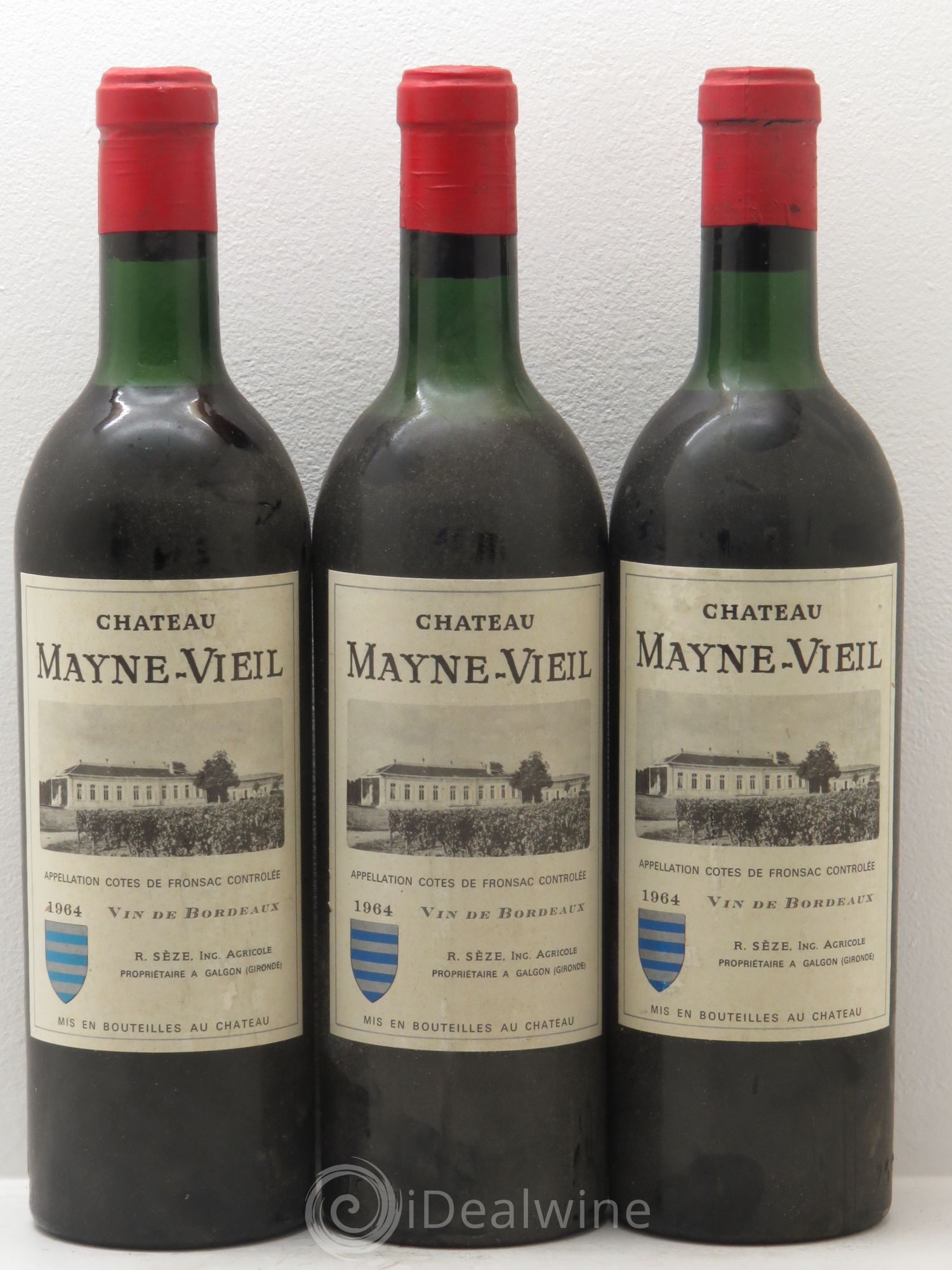 Bordeaux Mayne vieil cotes de fronsac 1964 - Posten von 3 Flaschen - 0