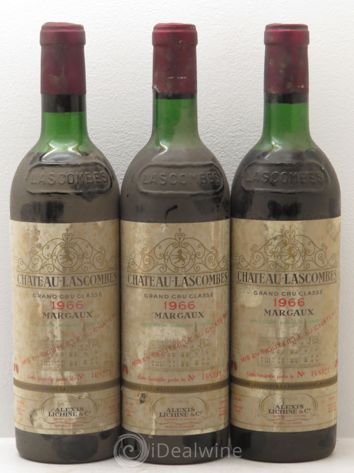 Château Lascombes 2ème Grand Cru Classé Mise Alexis Lichine 1966 - Lot de 3 bouteilles - 0