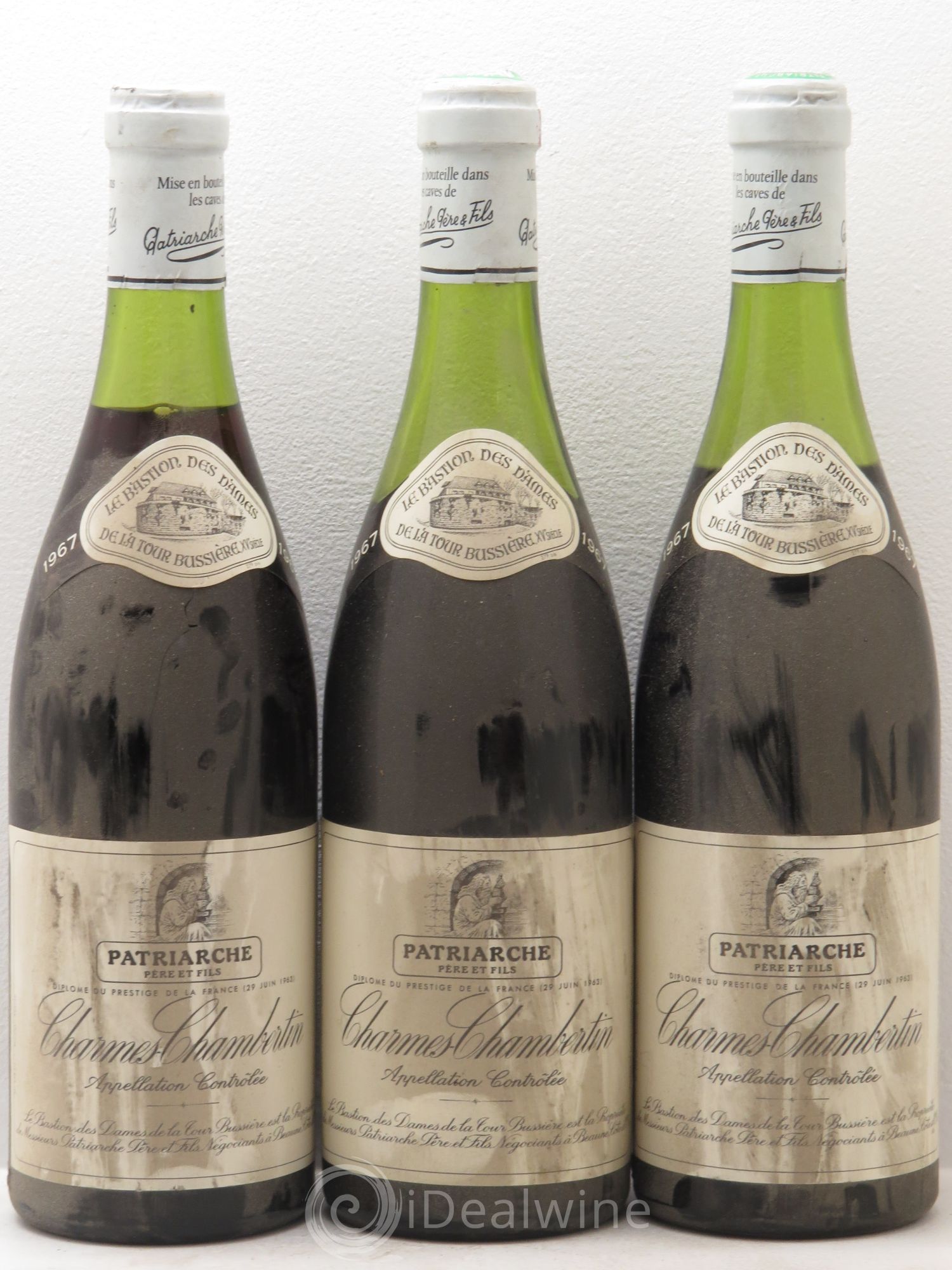 Charmes-Chambertin Grand Cru Patriarche 1967 - Lot de 3 bouteilles - 0