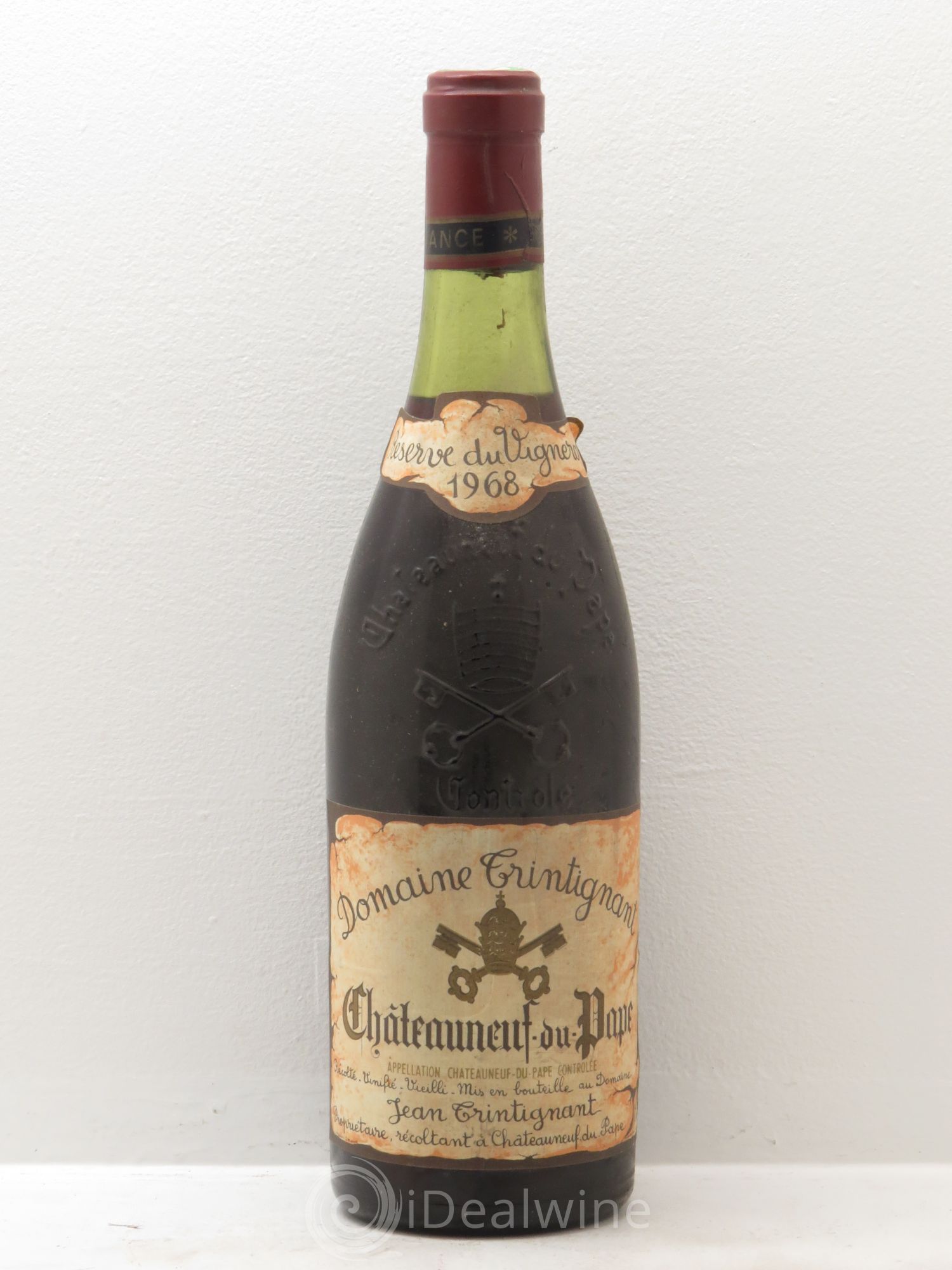 Châteauneuf-du-Pape Jean Trintignant réserve du vigneron 1968 - Posten von 1 Flasche - 0