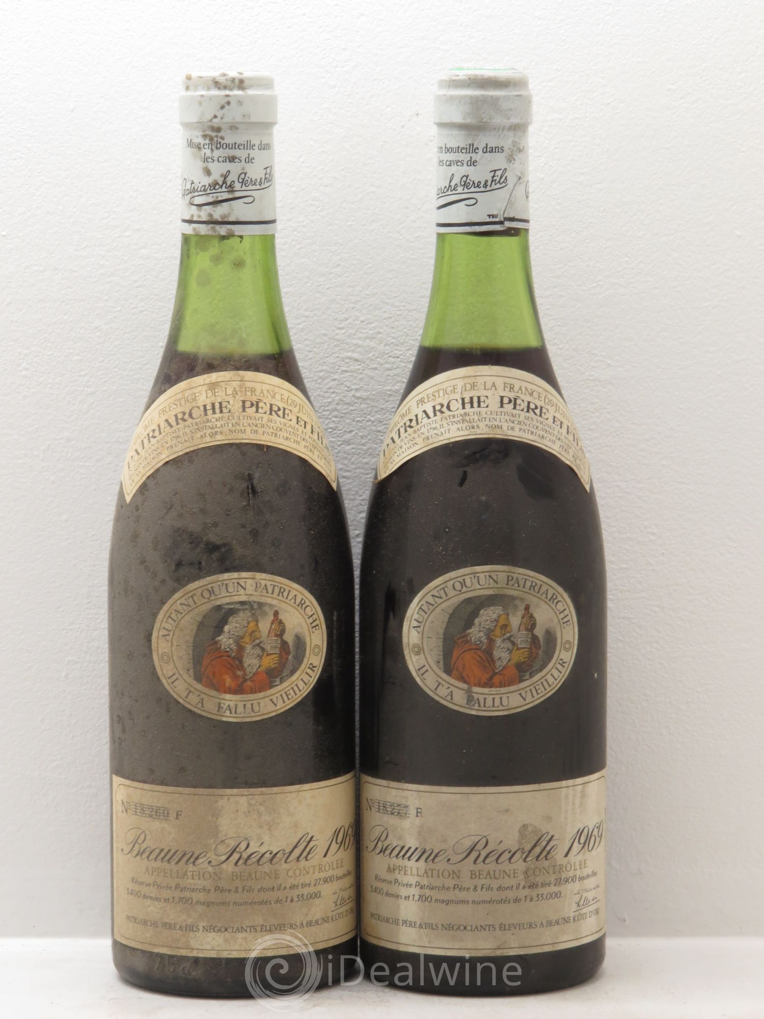 Beaune Patriarche réserve privée 1969 - Lot de 2 bouteilles - 0