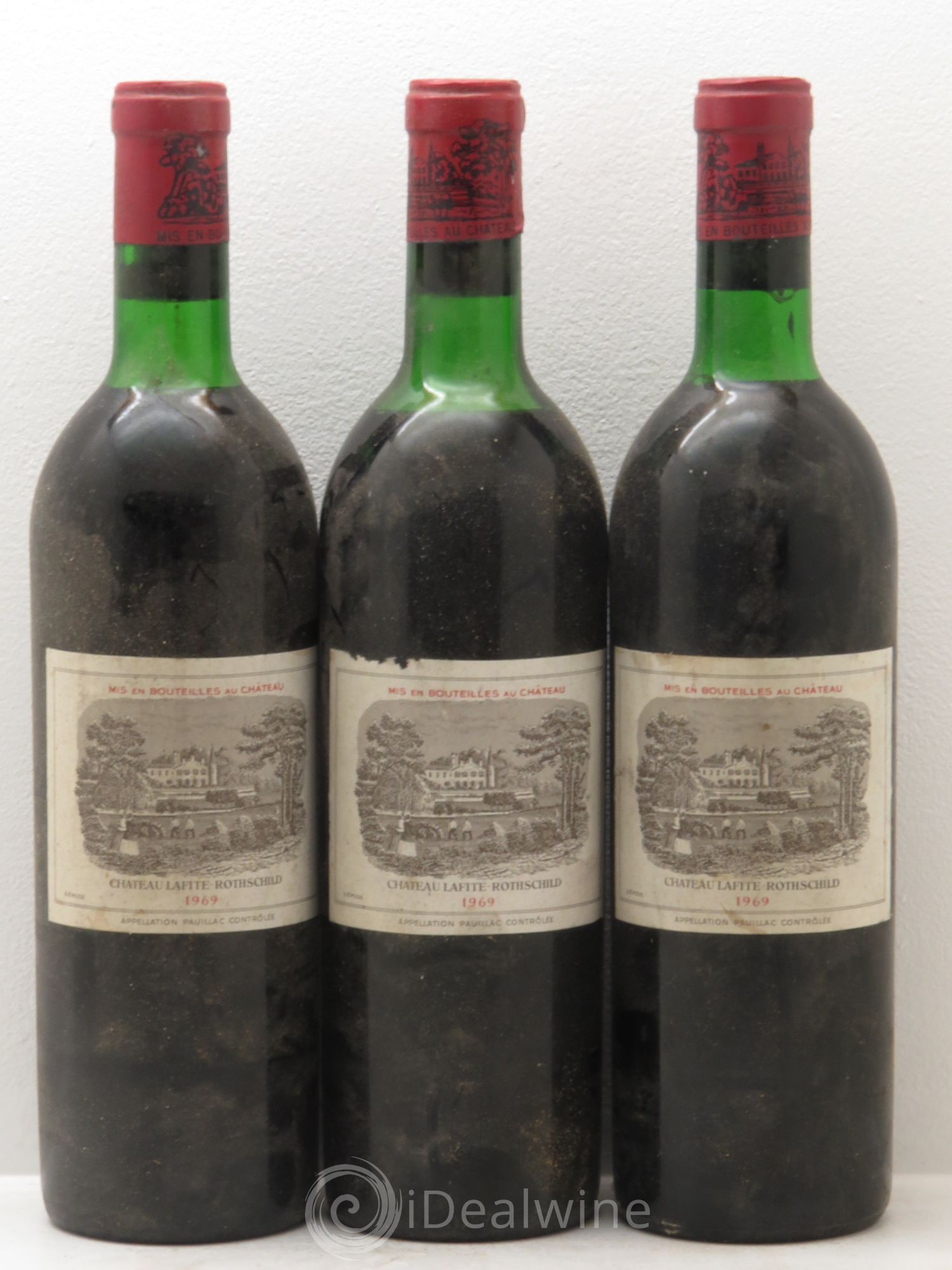 Château Lafite Rothschild 1er Grand Cru Classé 1969 - Lot de 3 bouteilles - 0