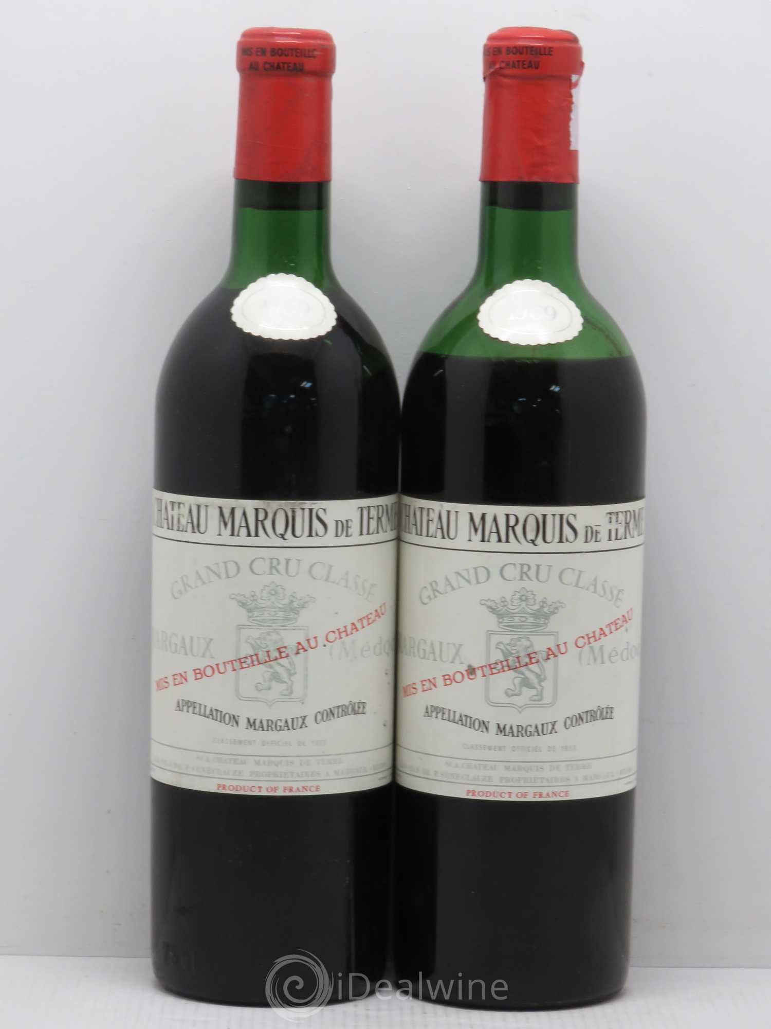 Château Marquis de Terme 4ème Grand Cru Classé (sans prix de réserve) 1969 - Lot de 5 bouteilles - 2