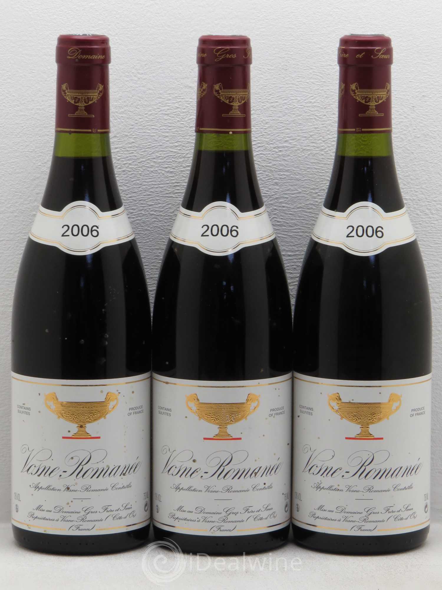 Vosne-Romanée Gros Frère & Soeur 2006 - Lot de 3 bouteilles - 0