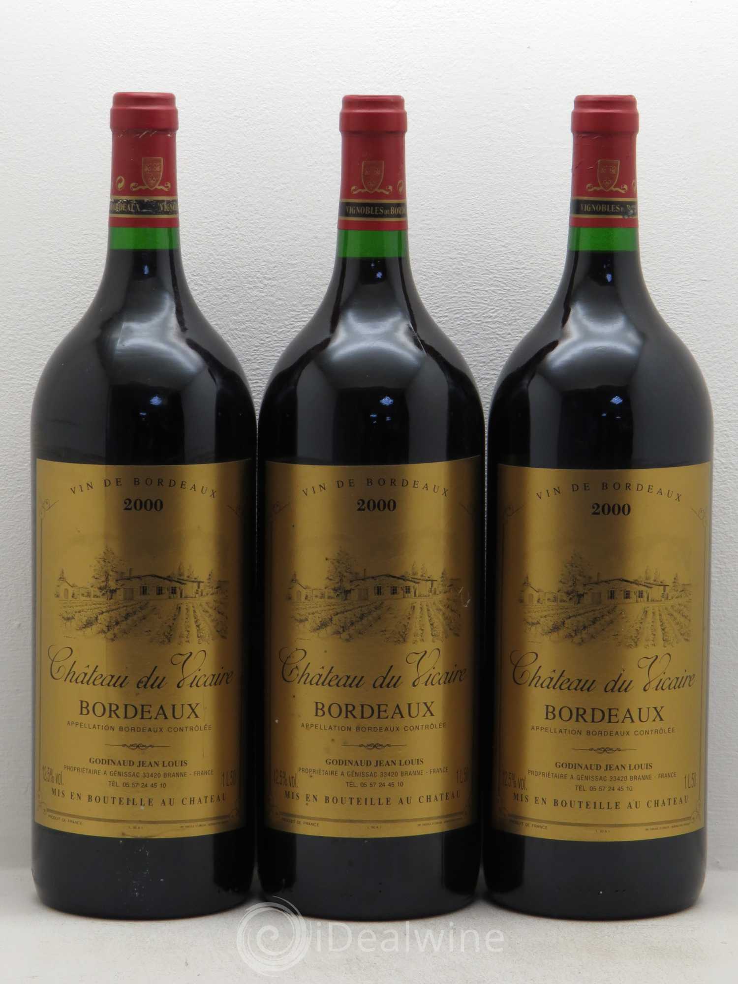 Bordeaux Bordeaux Chateau du Vicaire 2000 - Posten von 6 Magnum - 2