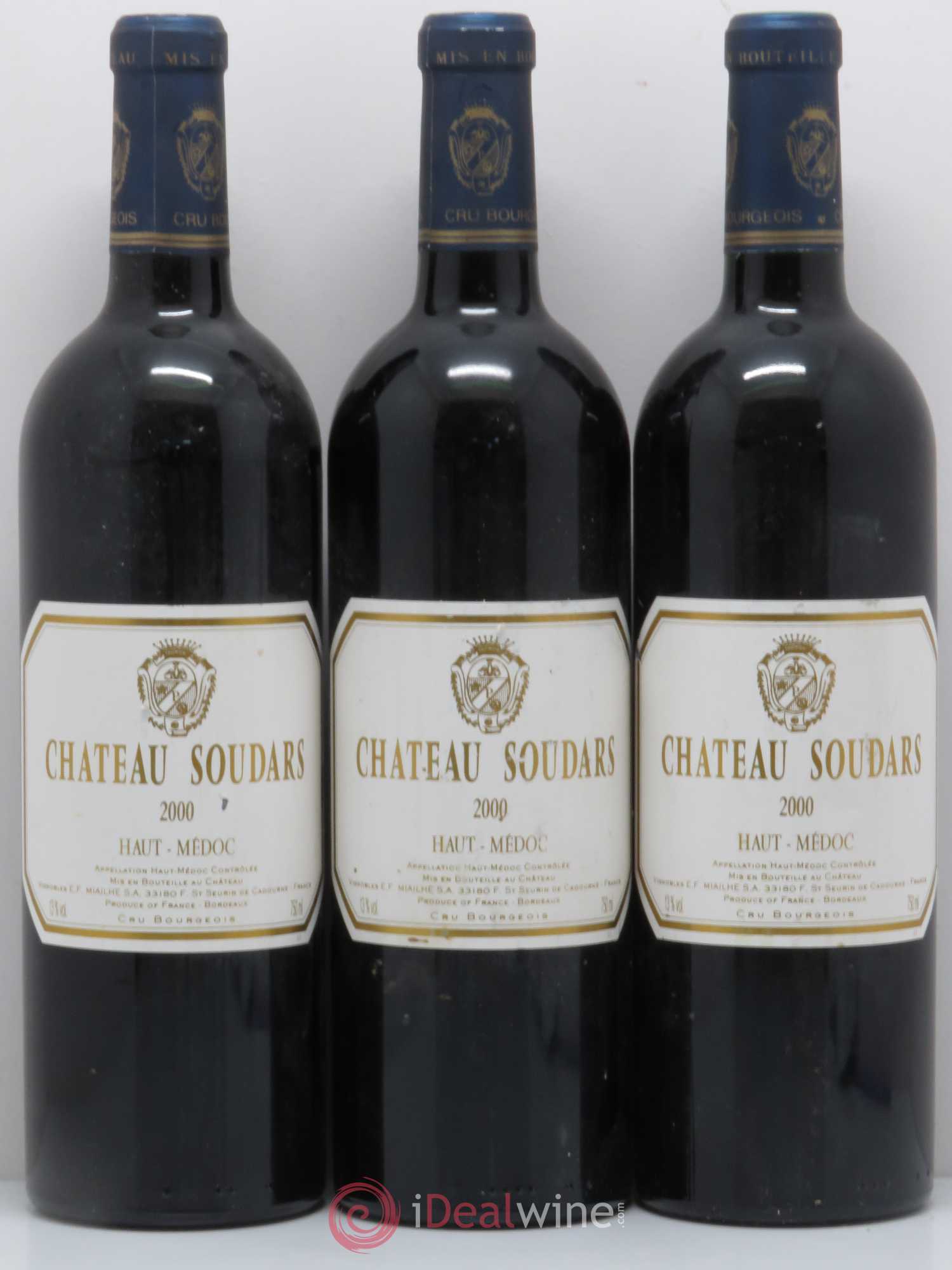 Château Soudars Cru Bourgeois 2000 - Lot de 3 bouteilles - 0