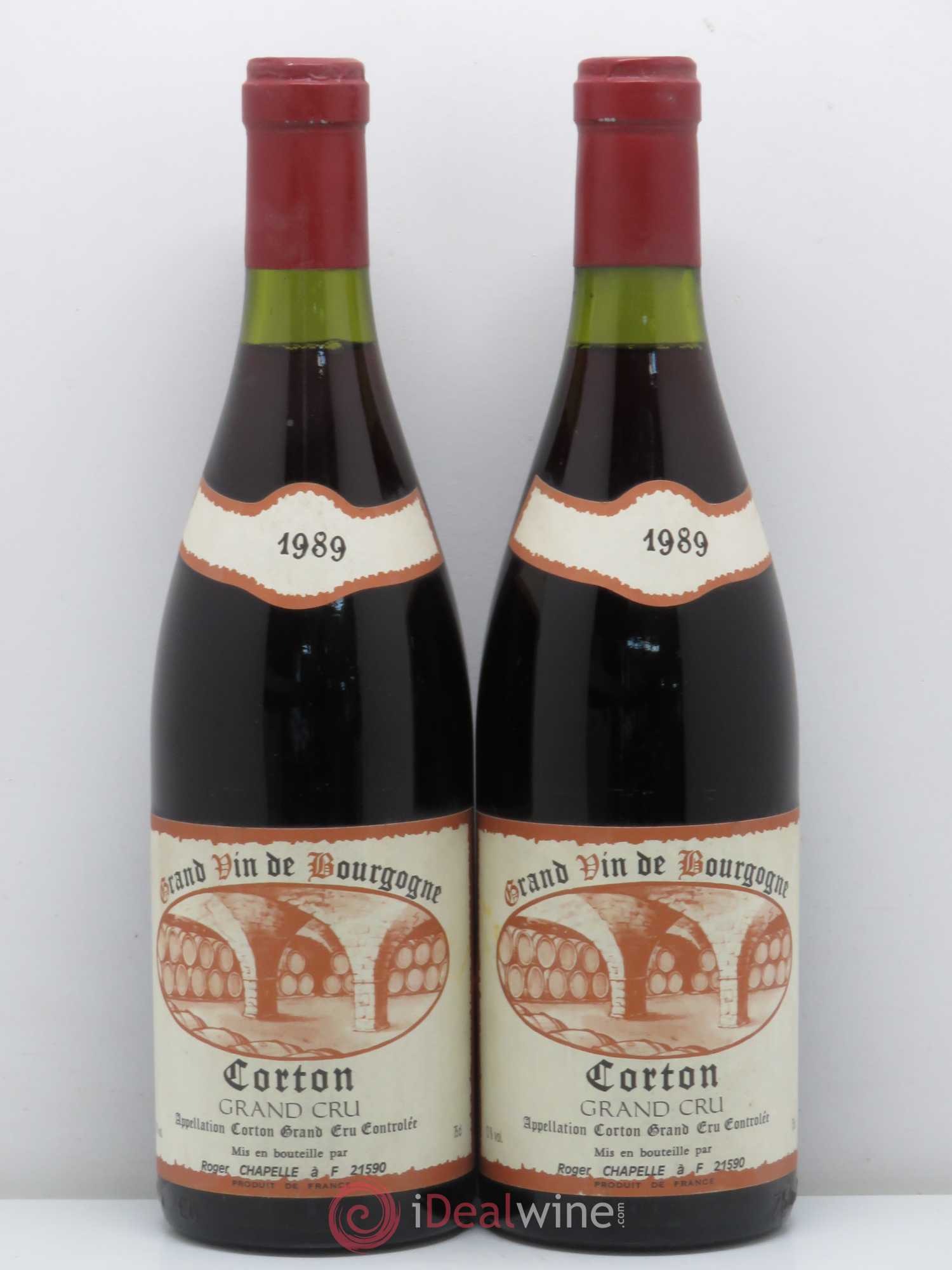 Corton Grand Cru Domaine Roger Chapelle 1989 - Lot de 2 bouteilles - 0