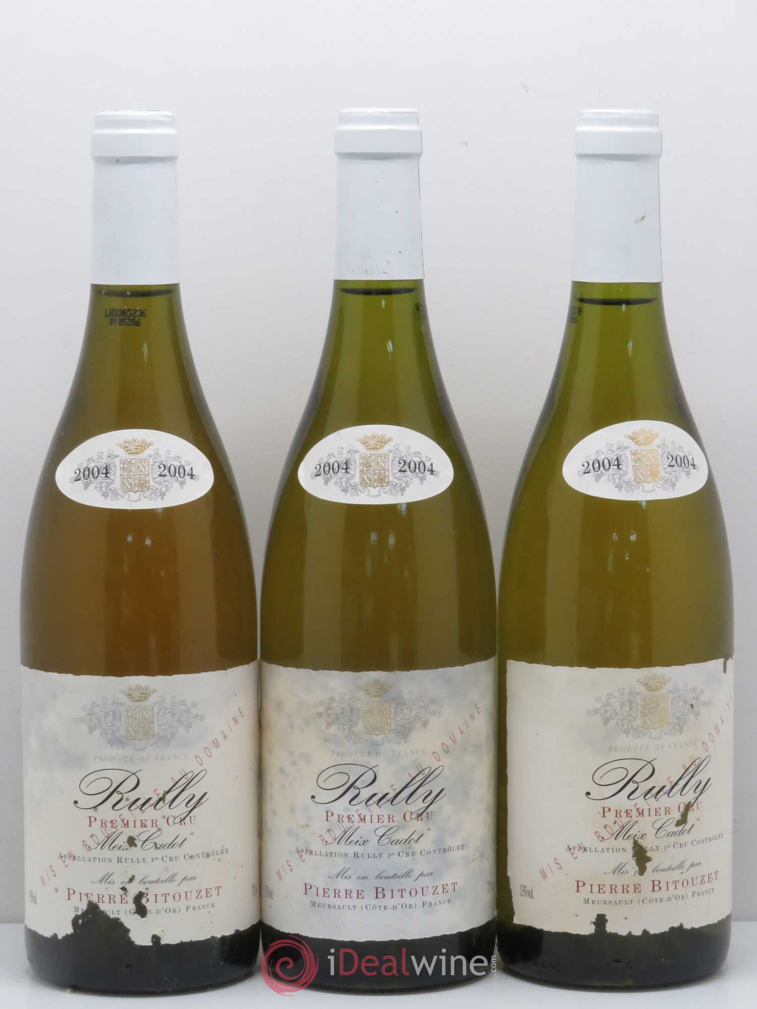 Rully 1er Cru Meix Cadot Domaine Pierre Bitouzet 2004 - Lot of 3 bottles - 0