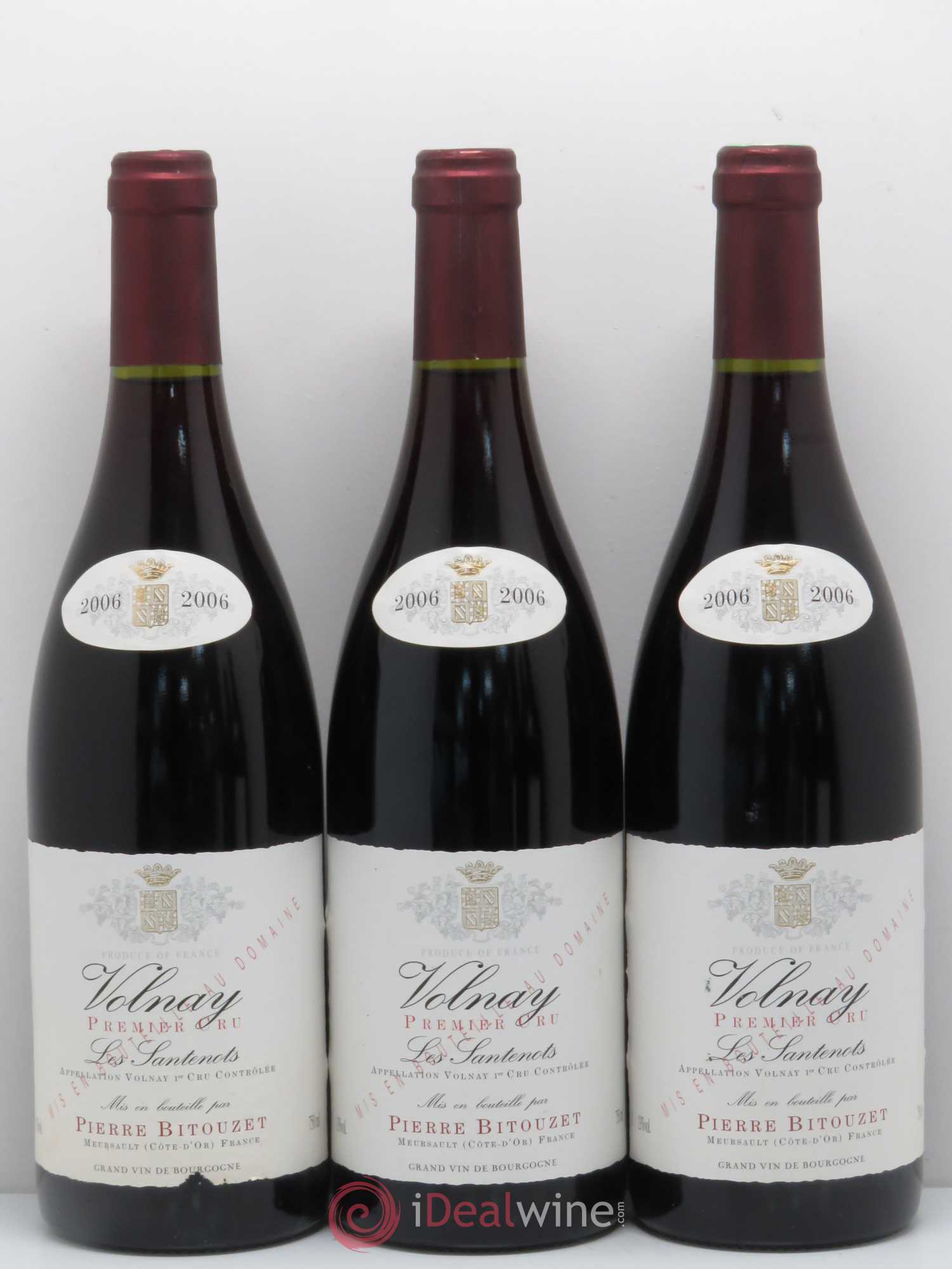 Volnay 1er Cru Les Santenots Domaine Pierre Bitouzet 2006 - Posten von 6 Flaschen - 1