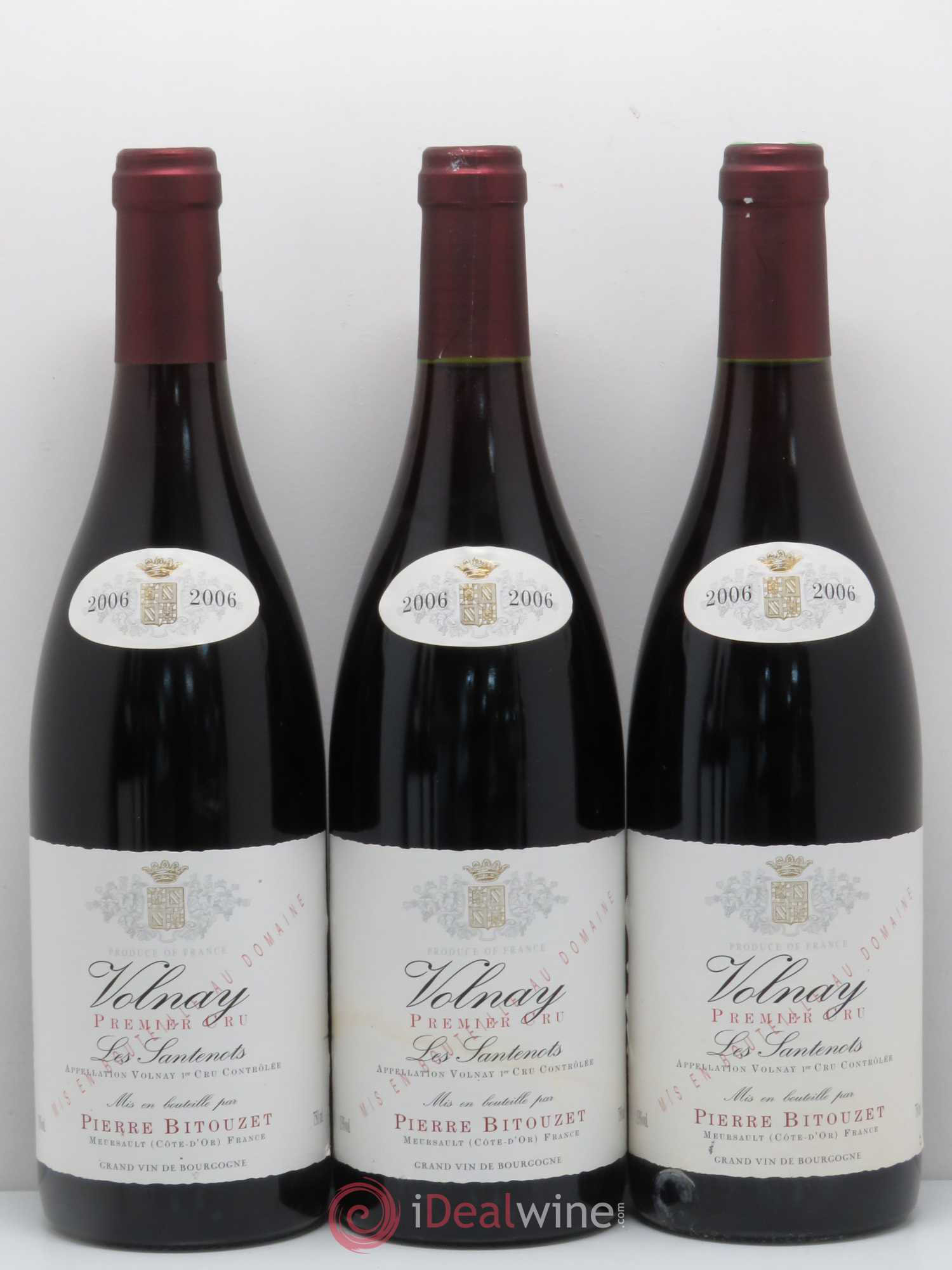 Volnay 1er Cru Les Santenots Domaine Pierre Bitouzet 2006 - Posten von 6 Flaschen - 2
