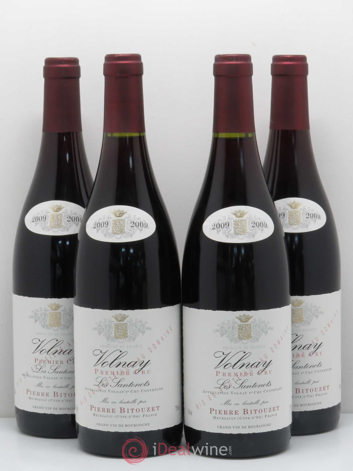 Volnay 1er Cru Les Santenots Domaine Pierre Bitouzet 2009 - Lot of 4 bottles - 0