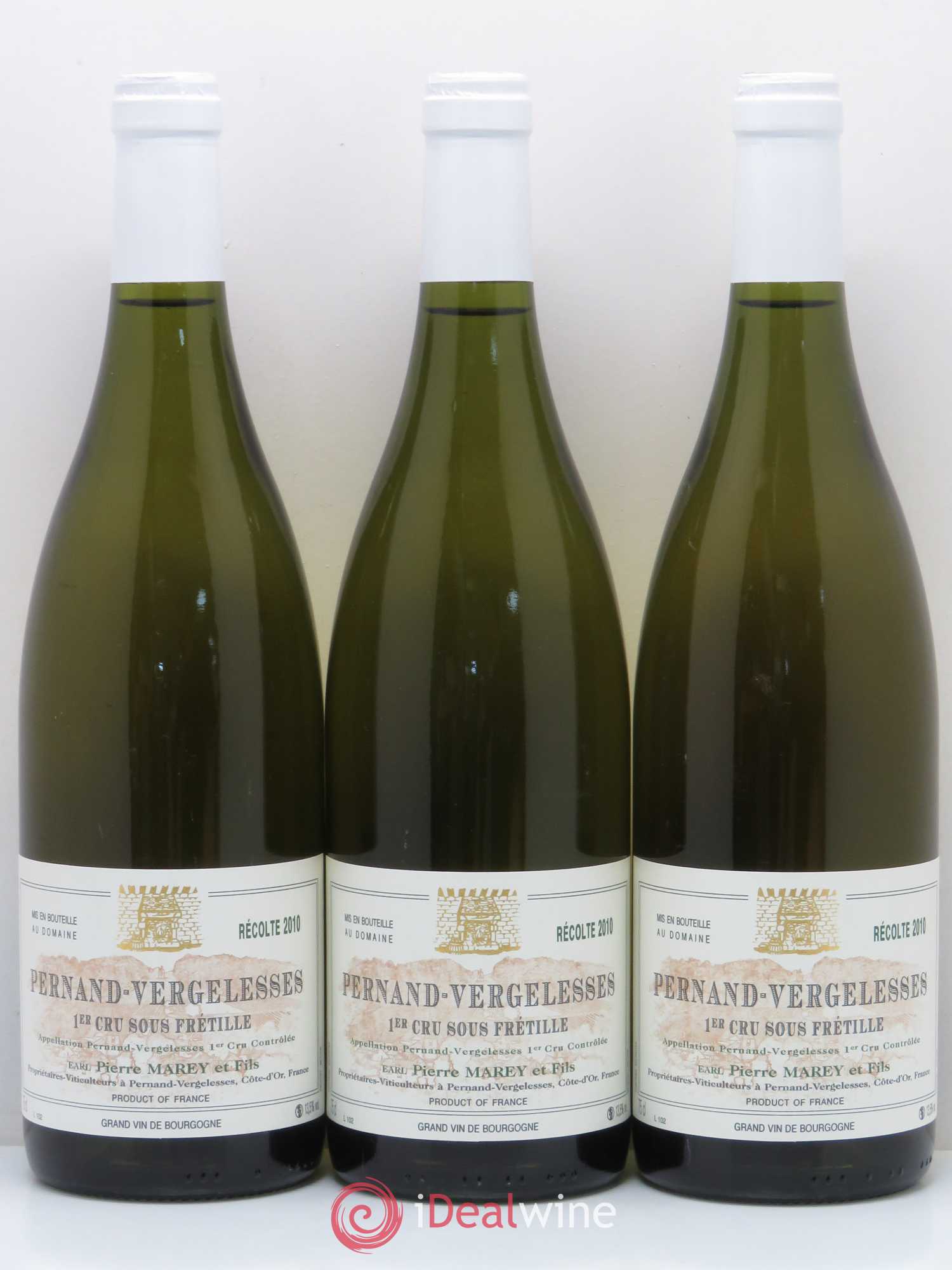 Pernand-Vergelesses 1er Cru Sous Fretille Pierre Marey 2010 - Posten von 3 Flaschen - 0