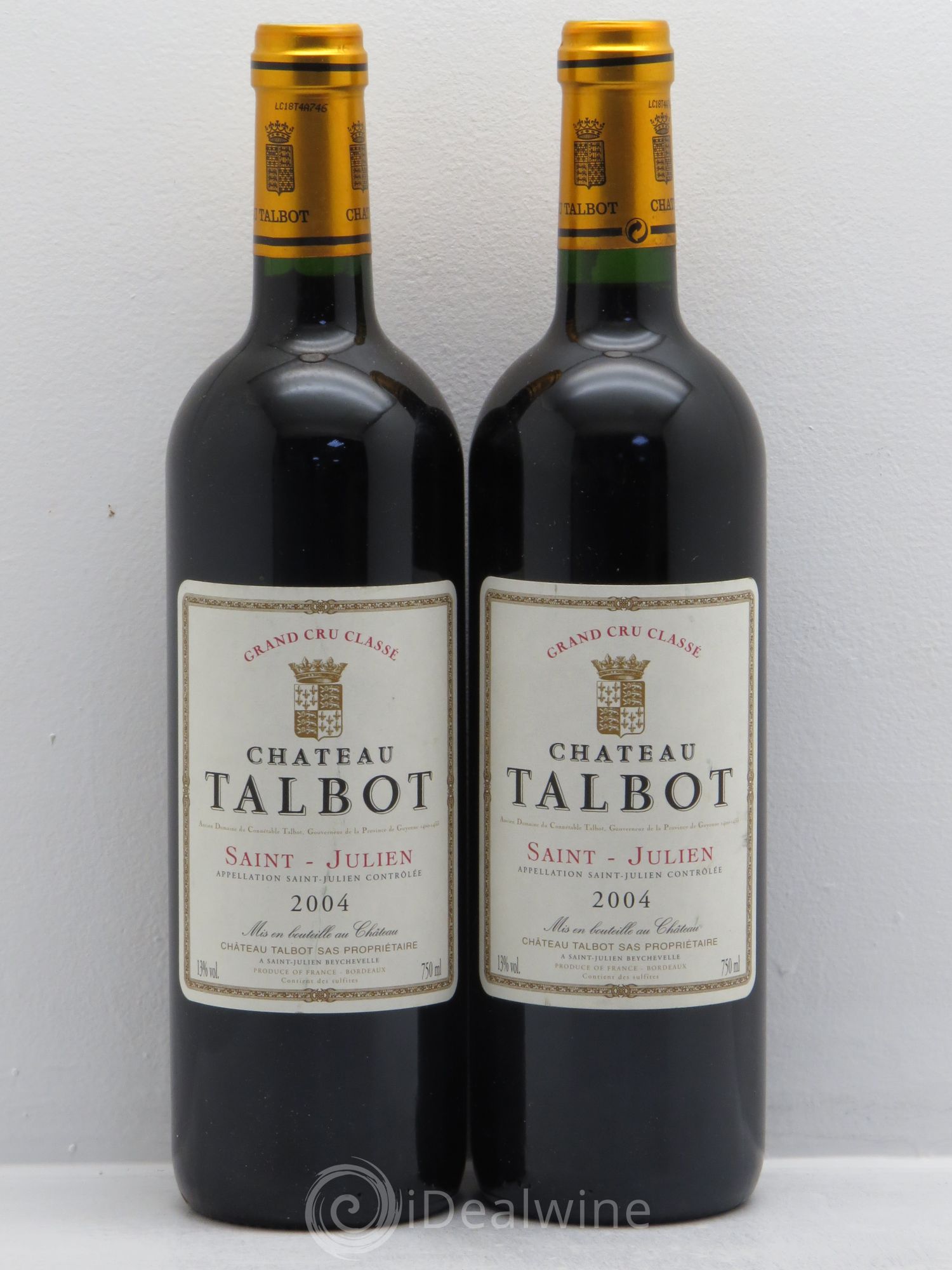 Château Talbot 4ème Grand Cru Classé 2004 - Lot de 2 bouteilles - 0