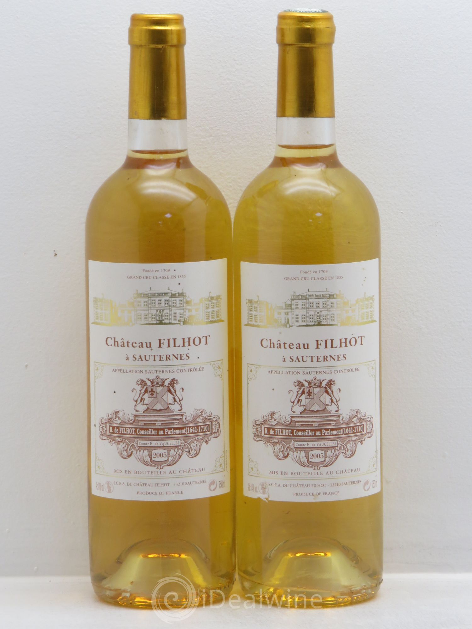 Château Filhot 2ème Grand Cru Classé 2005 - Lotto di 2 bottiglie - 0