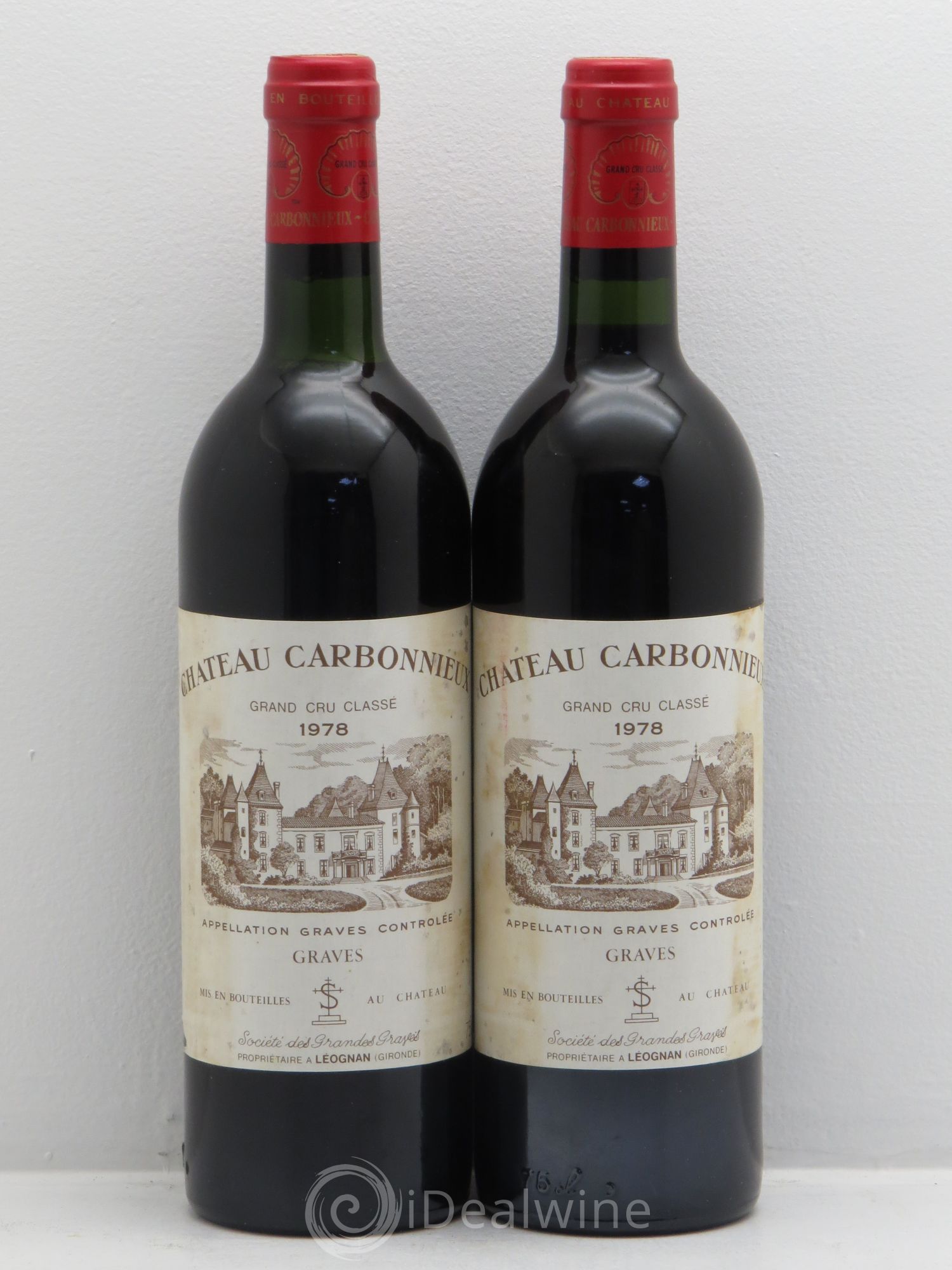Château Carbonnieux Cru Classé de Graves 1978 - Lot de 2 bouteilles - 0