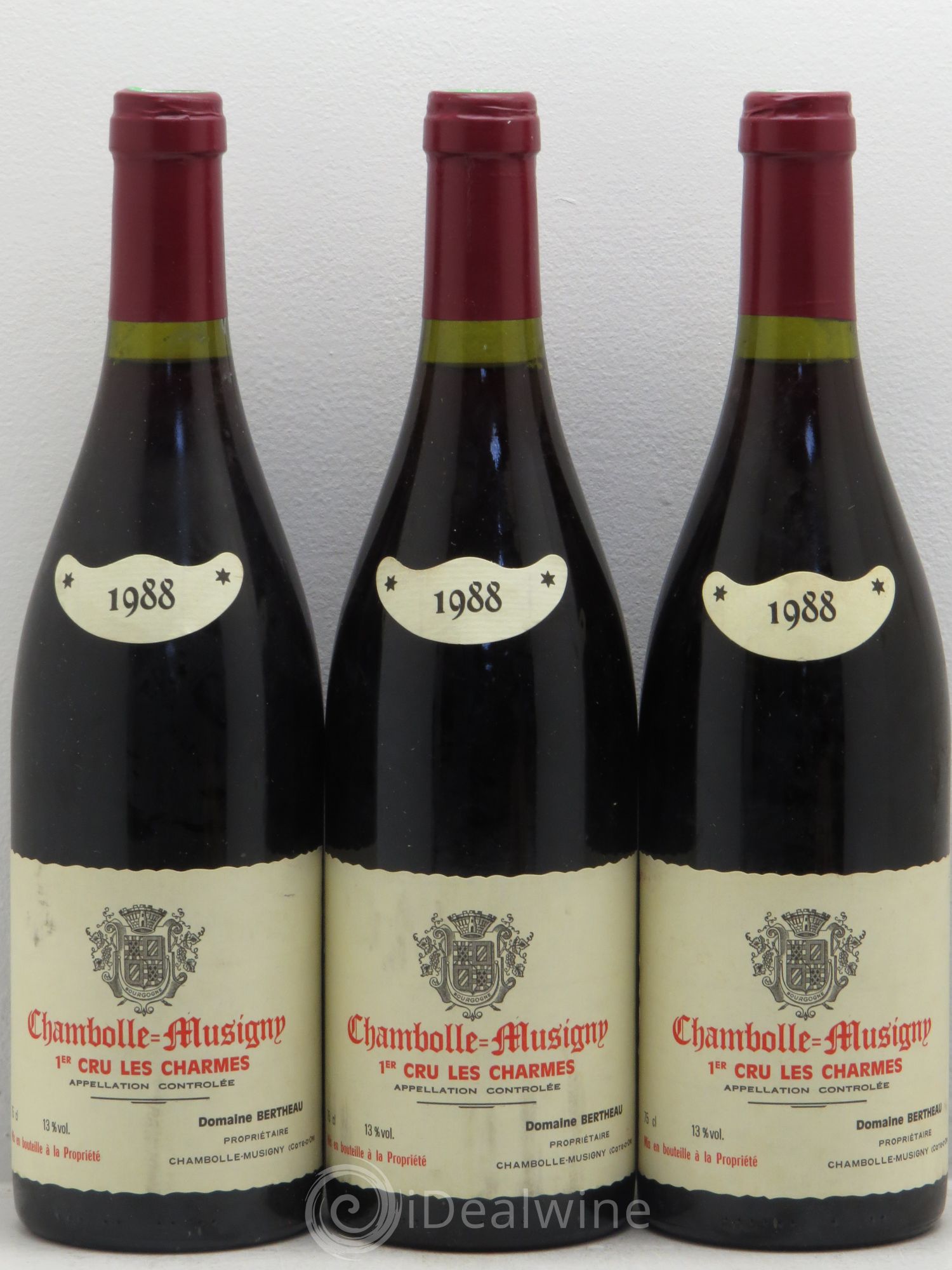 Chambolle-Musigny 1er Cru Domaine Bertheau 1988 - Lot de 3 bouteilles - 0