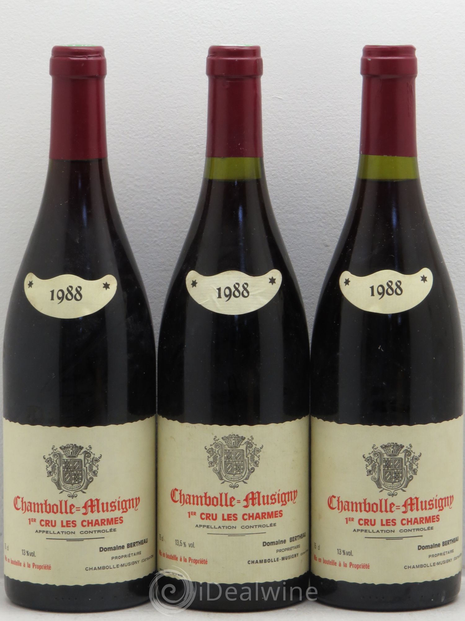 Chambolle-Musigny 1er Cru Domaine Bertheau 1988 - Lot de 3 bouteilles - 0